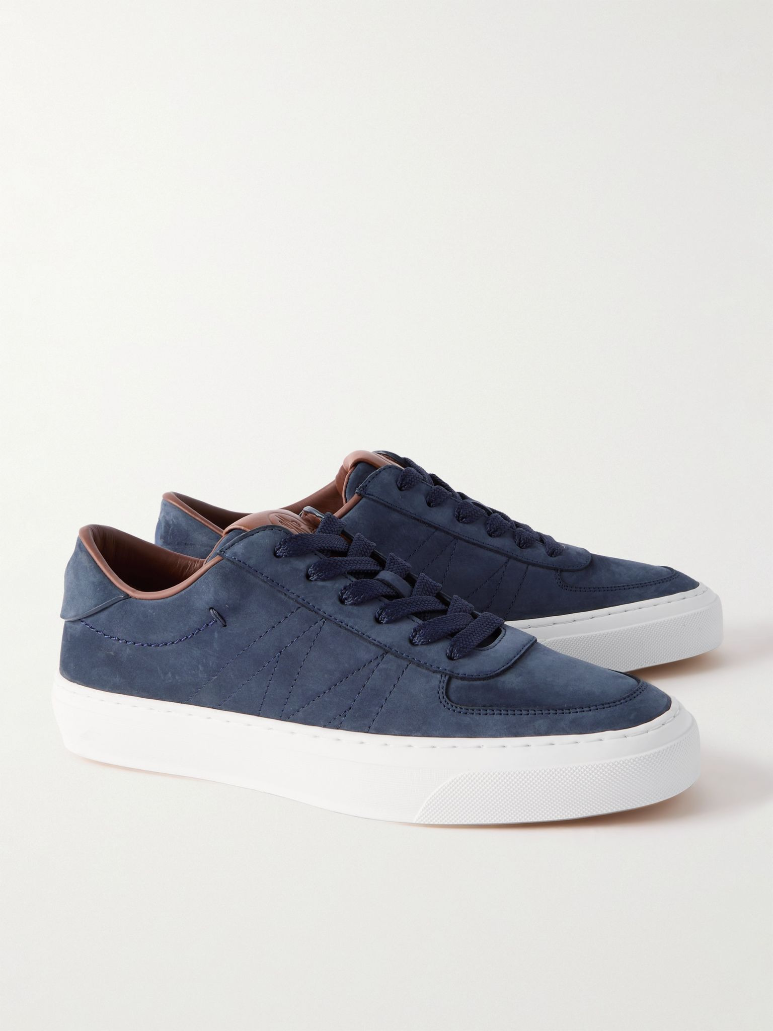 Monclub Embroidered Suede Sneakers Navy - 4