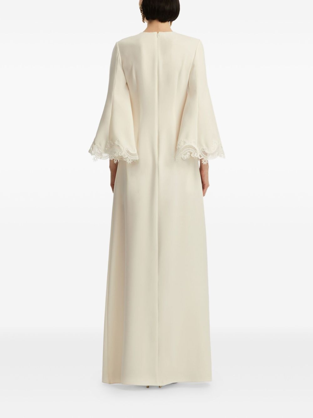 lace-trim kaftan dress - 4