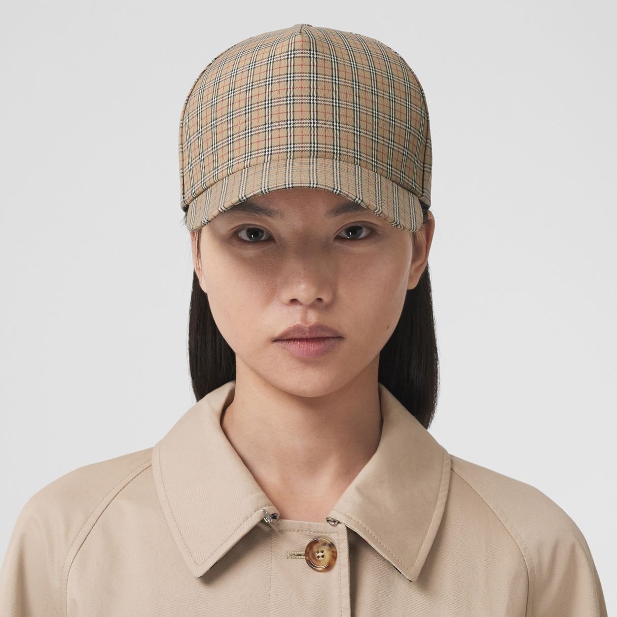 Microcheck Cotton Blend Cap - 3