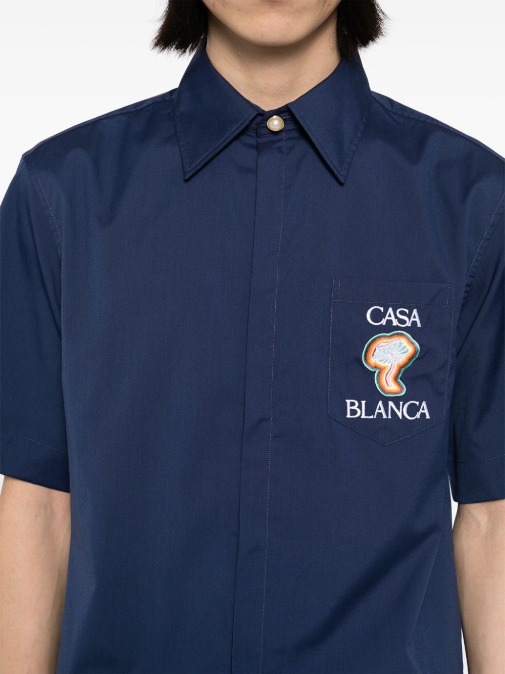 embroidered logo shirt - 5