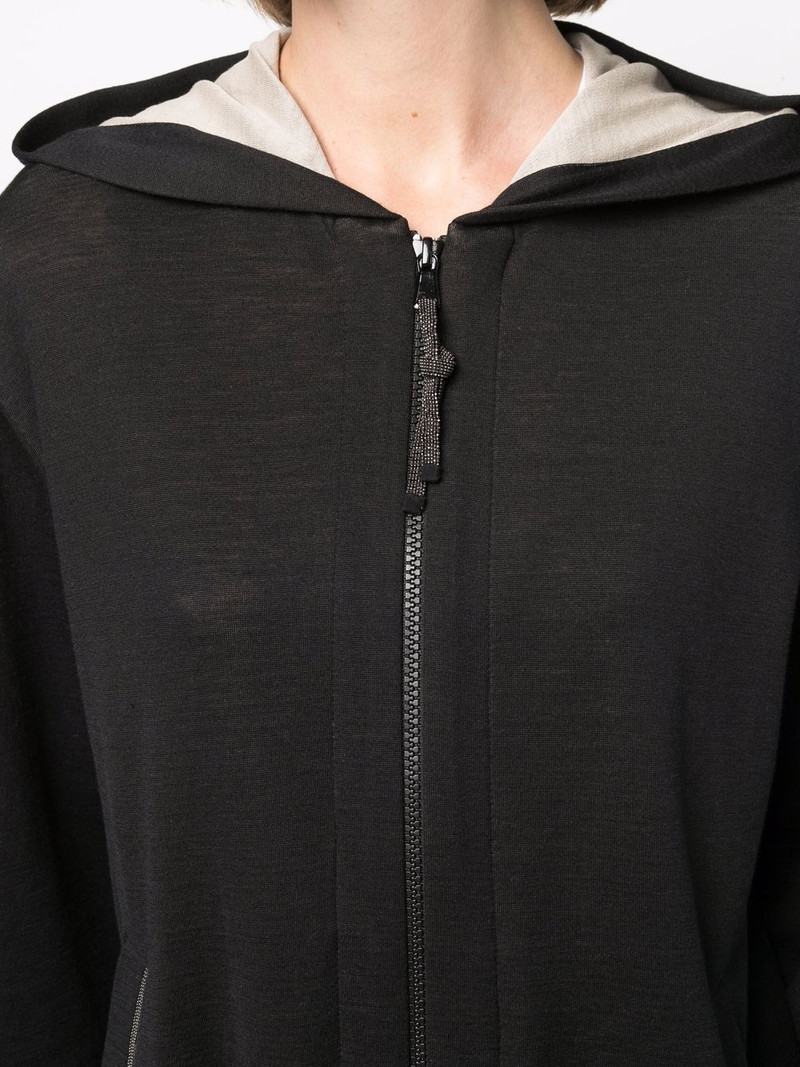 monili-trim zip-front hoodie 5