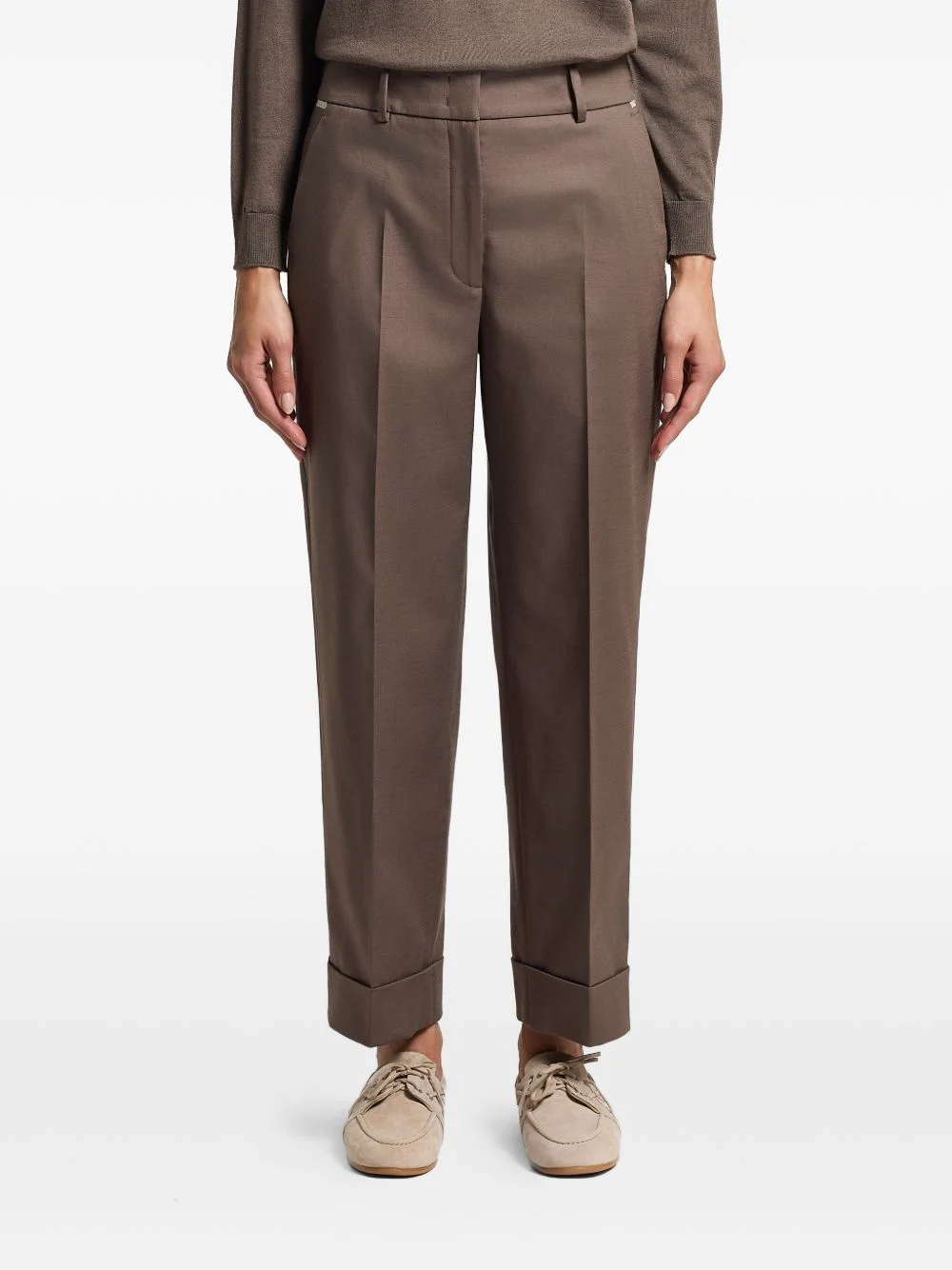 pleat-detail trousers - 1