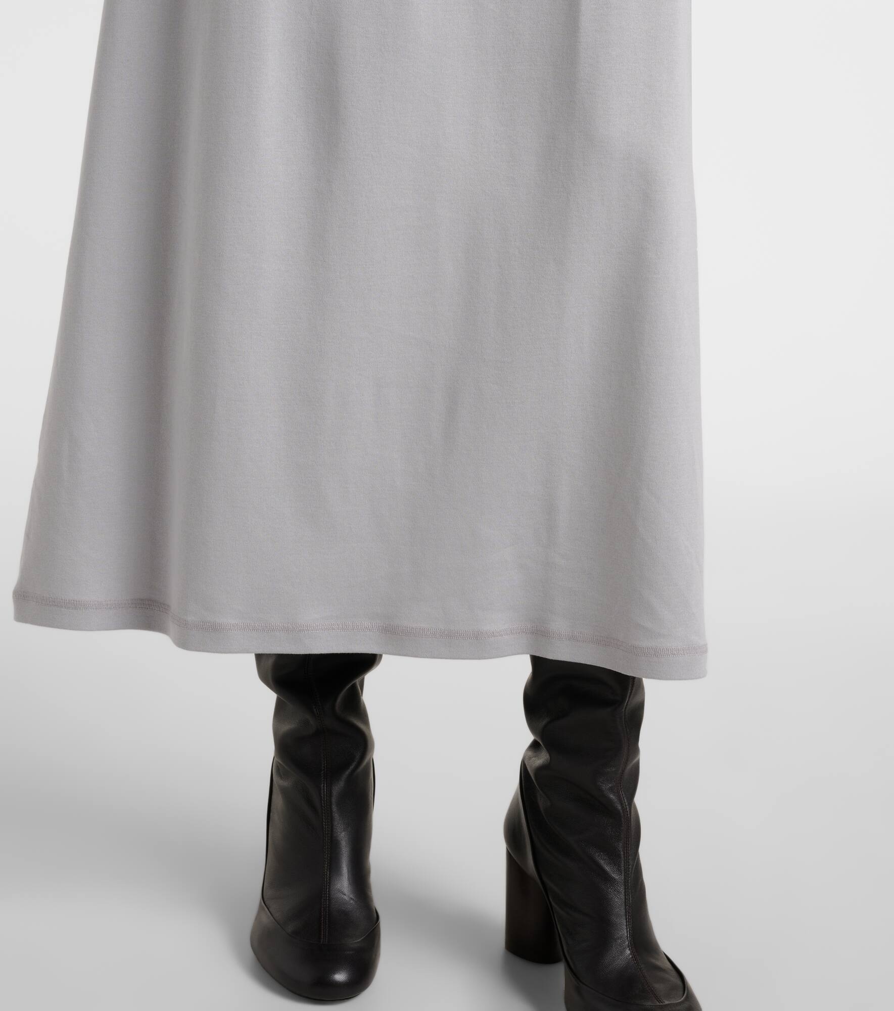 Belted cotton jersey midi dress - 6