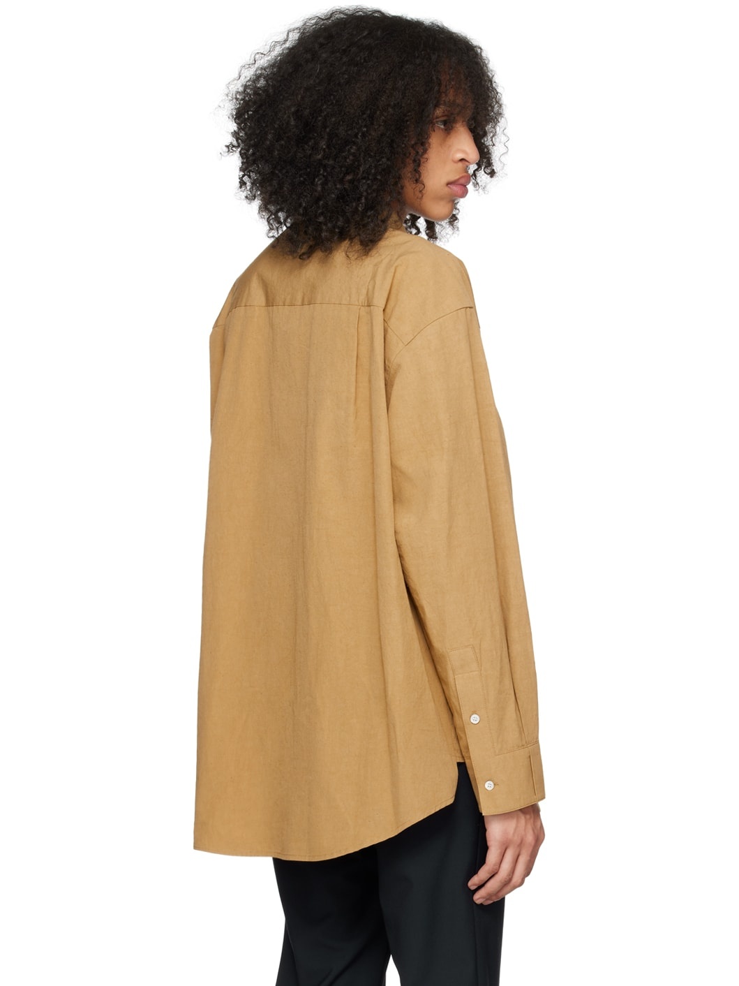Brown Button-Down Shirt - 3