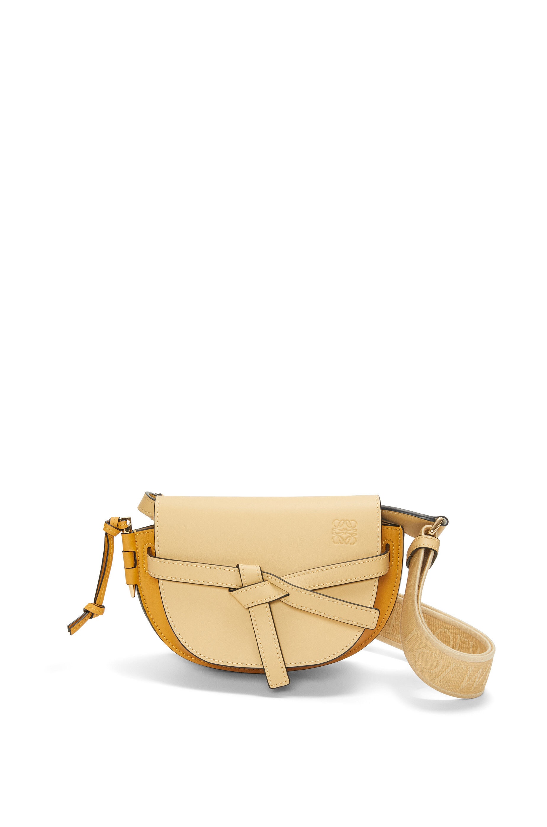 Mini Gate Dual bag in soft calfskin and jacquard - 1