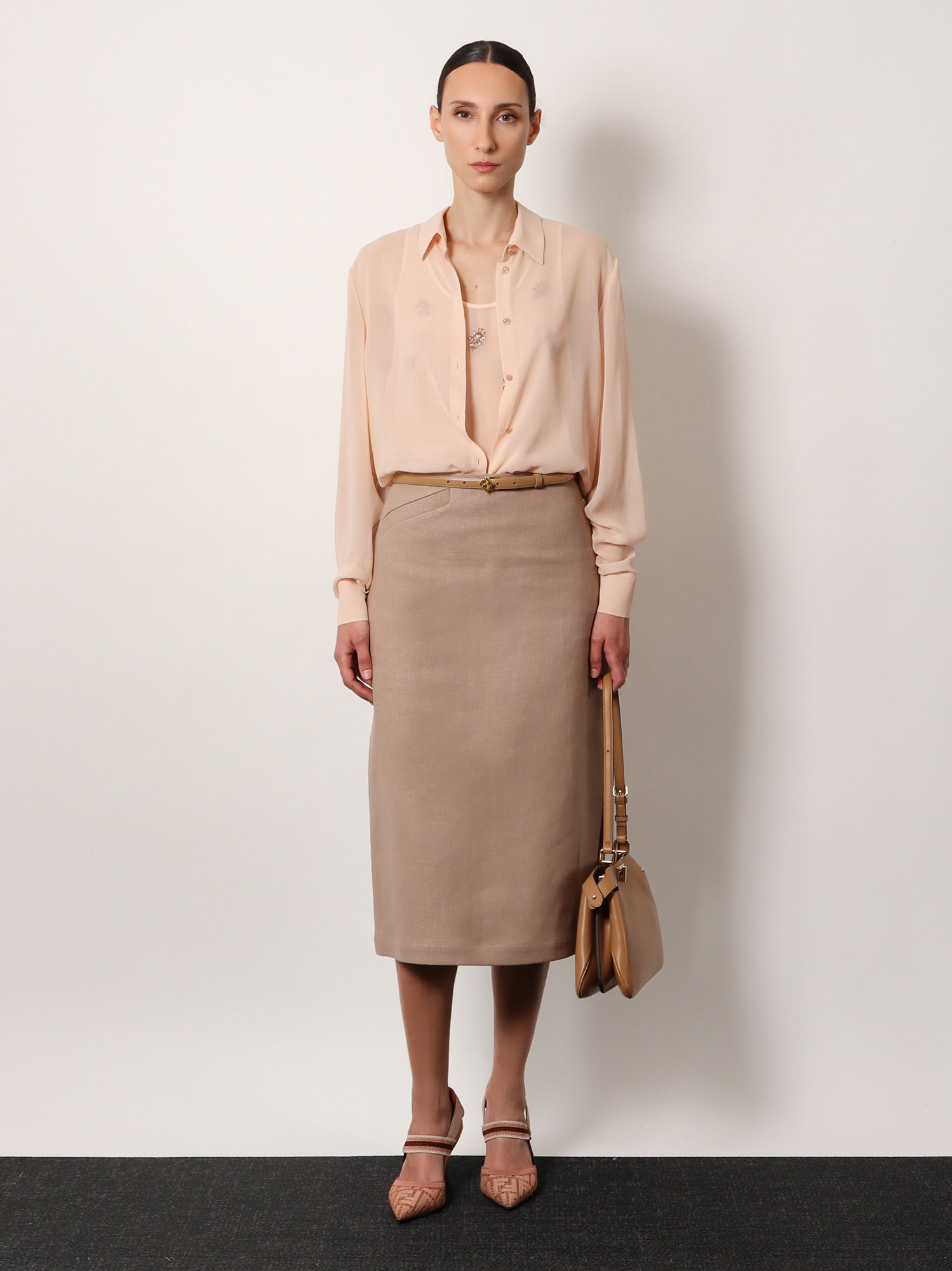 Fendi Georgette Top With Rhinestones And Sequins Embroidery - 2