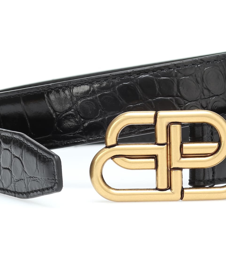 BB croc-effect leather belt - 3