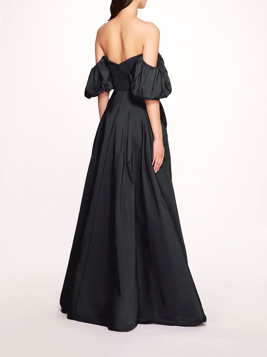 BALLOON SLEEVE TAFFETA GOWN - 2