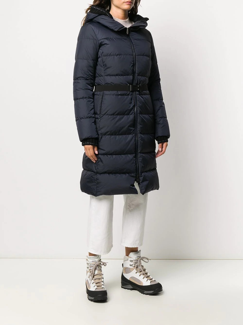 belted padded coat - 3