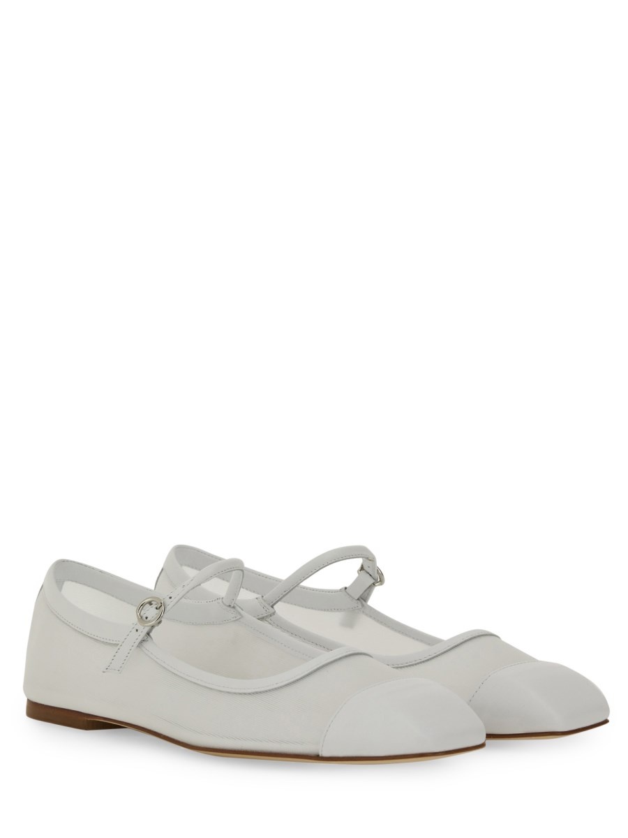 NAPPA LEATHER AND MESH BALLERINA UMA - 2