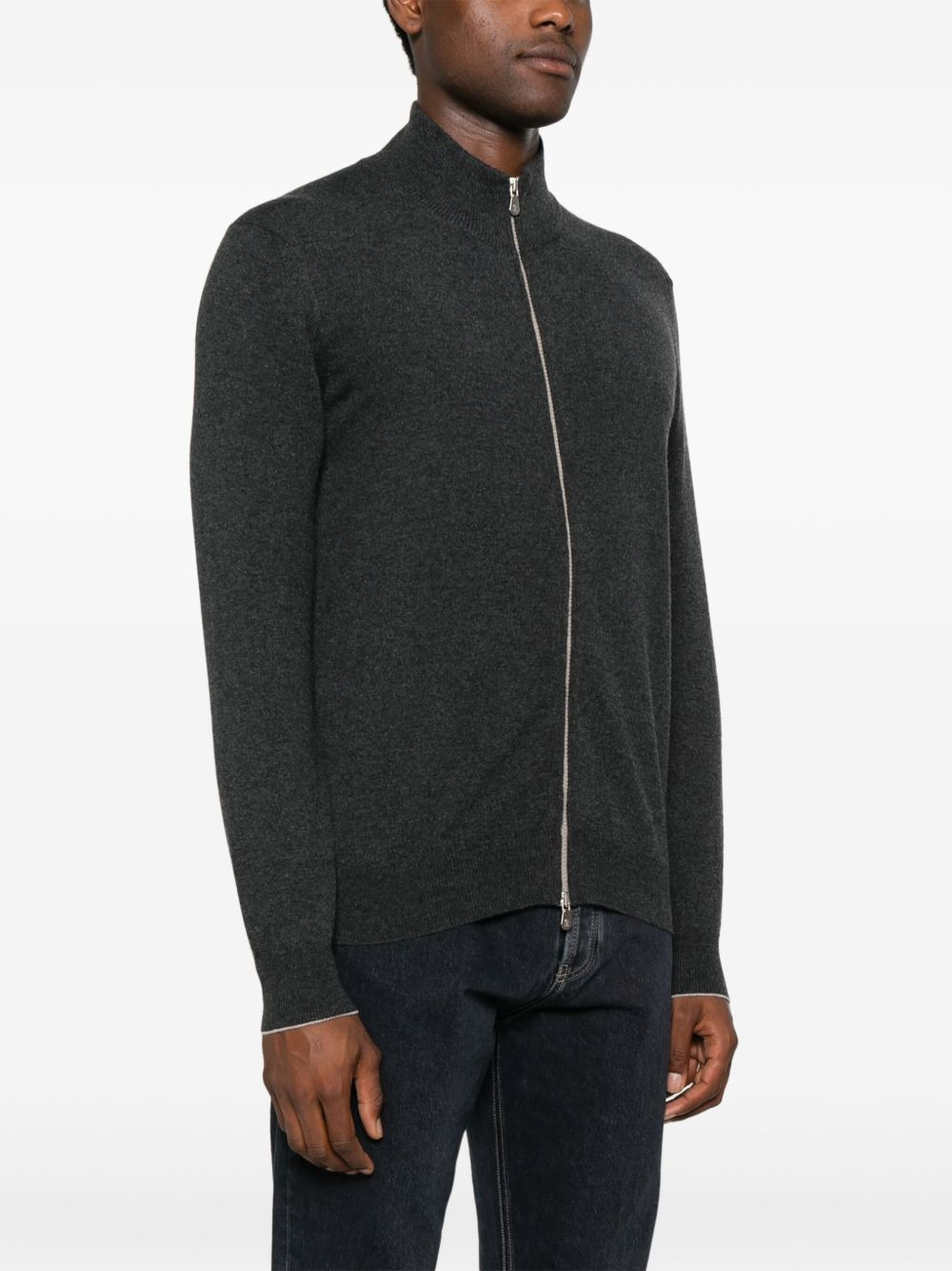 Brunello Cucinelli Men Cashmere Zipped Cardigan - 5
