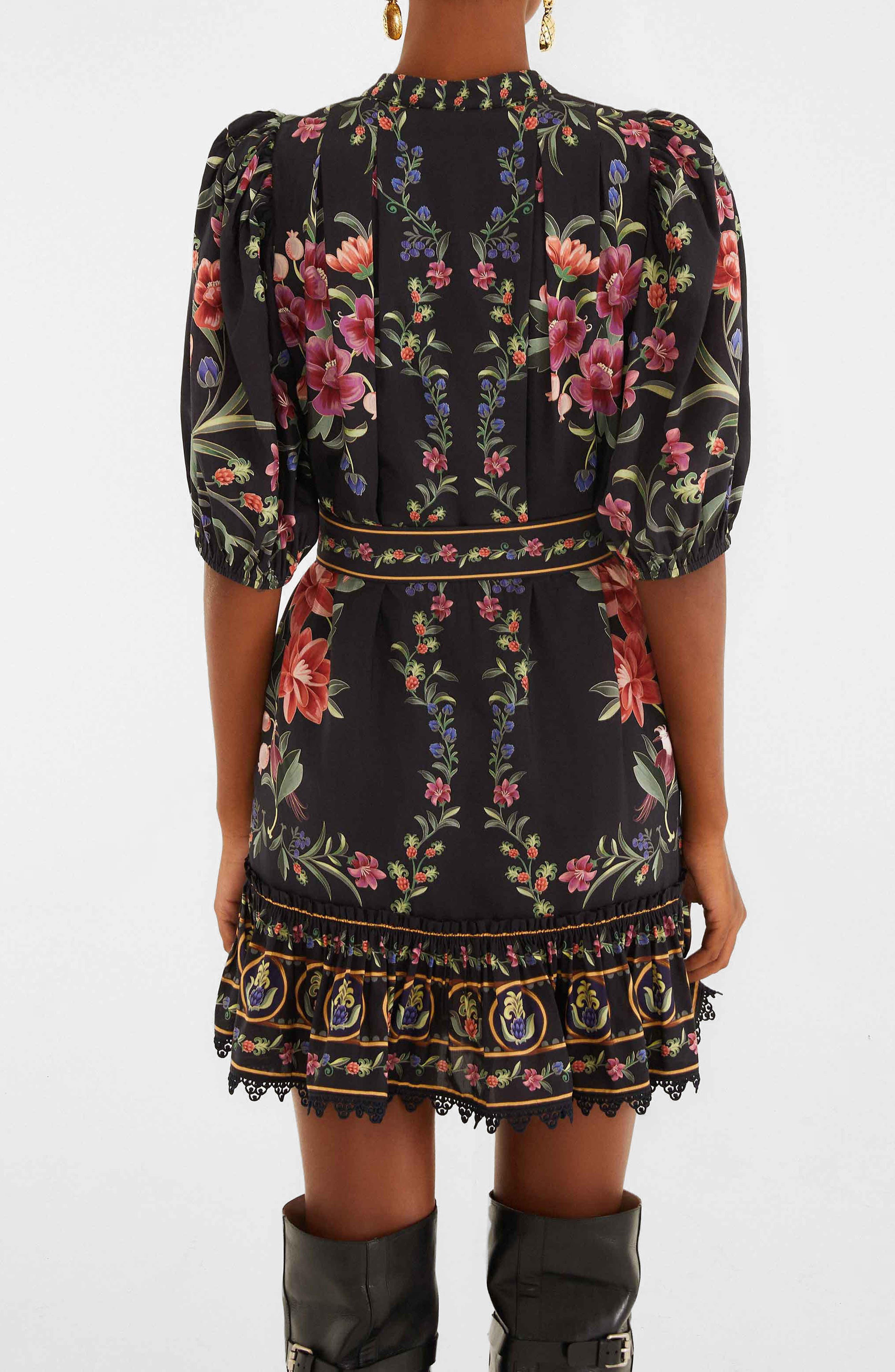 FARM Rio Belle Garden Print Minidress in Belle Garden Black at Nordstrom - 2