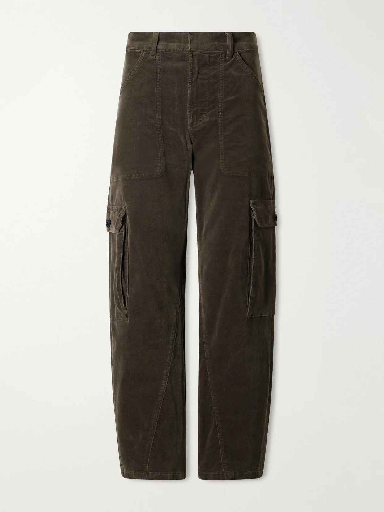 Thassos Twsited Seam Utility Corduroy Cotton-blend Mid-rise Wide-leg Cargo Pants - 1