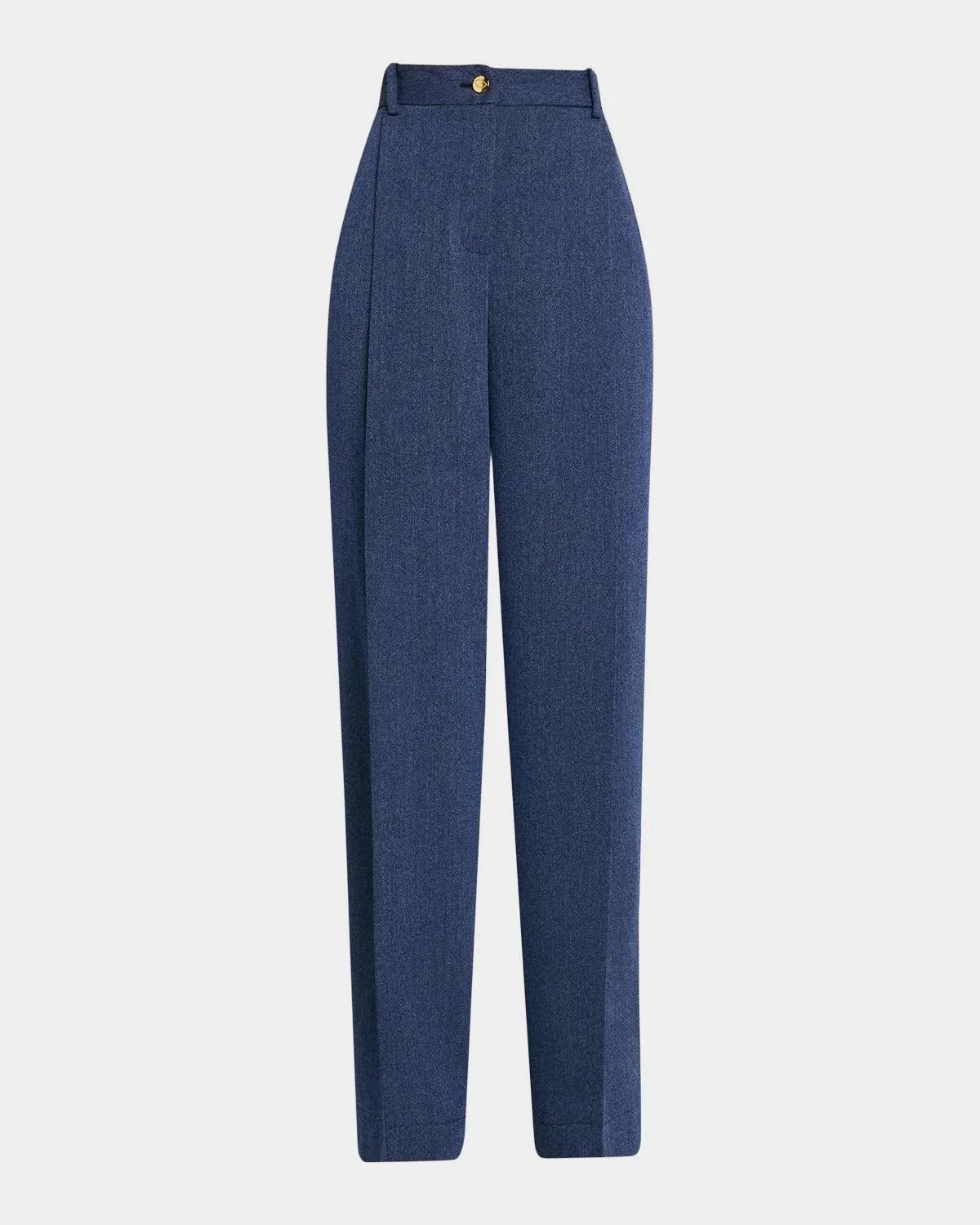 Wool Drill Tailored Wide-Leg Trousers - 1