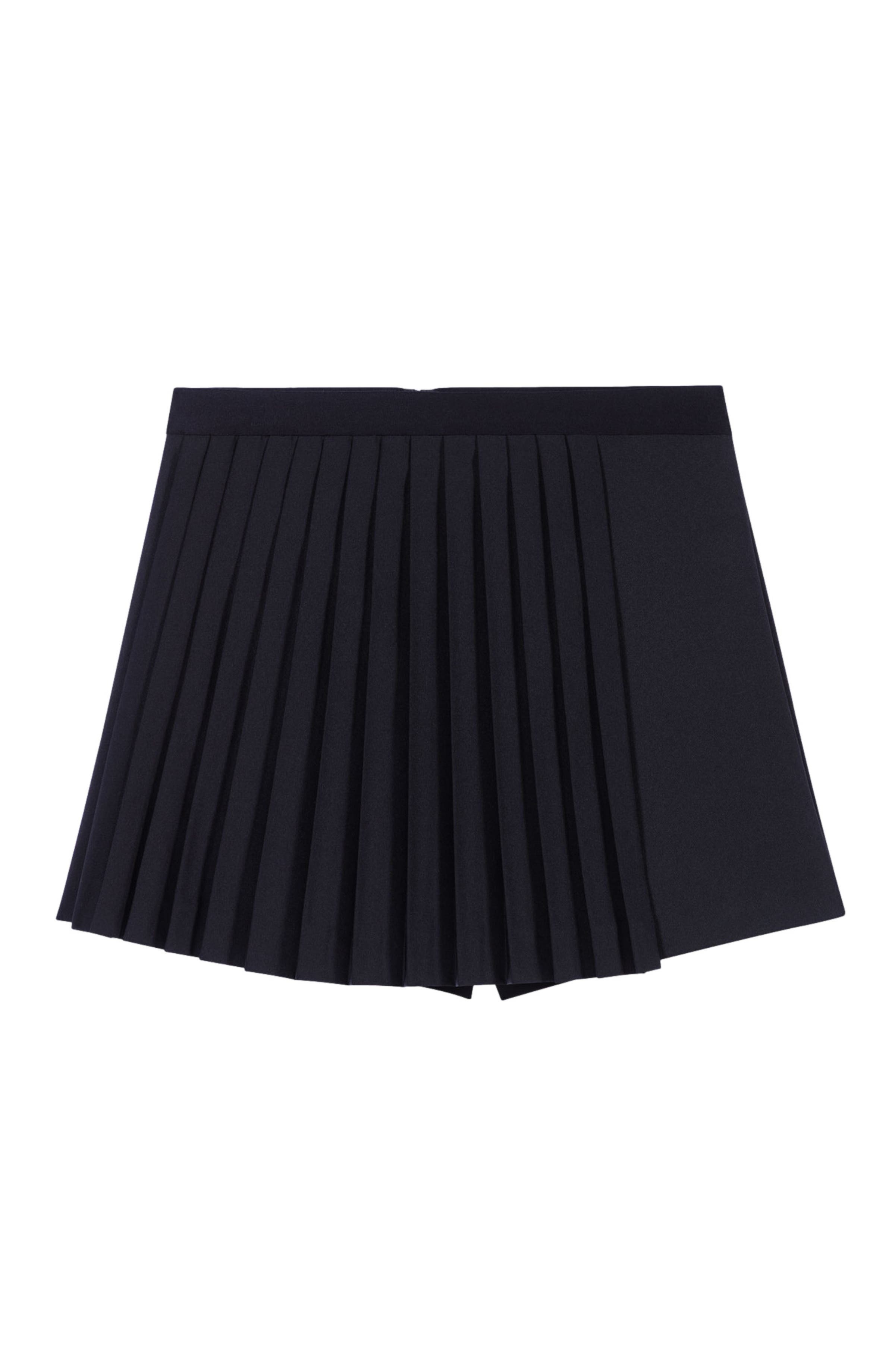 maje Straight-fit pleated shorts in Black at Nordstrom - 6