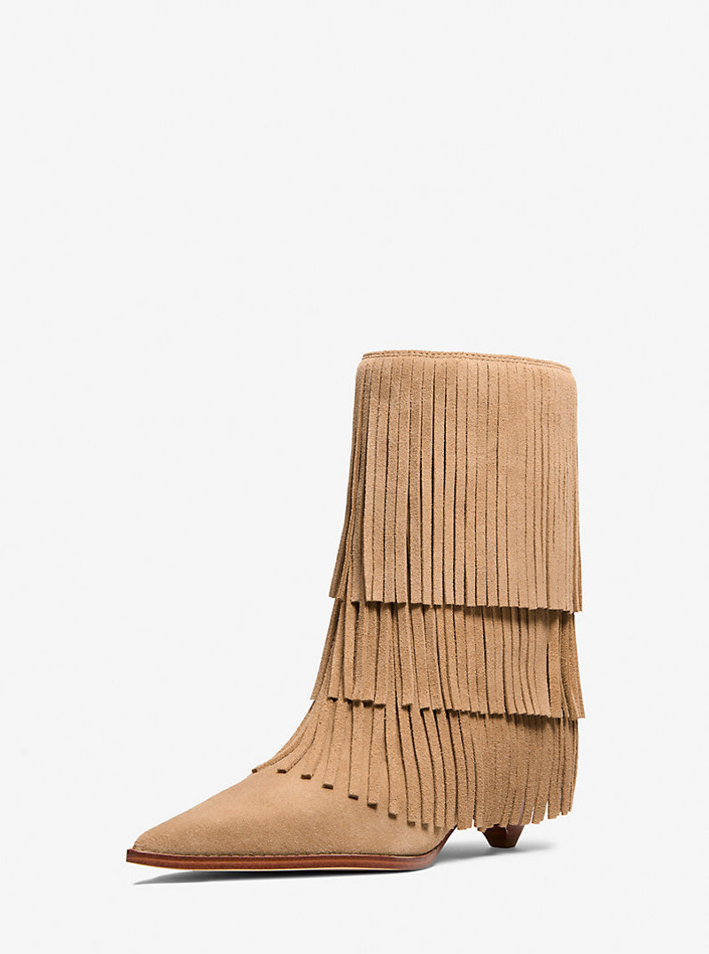 MICHAEL KORS Jayla Fringed Suede Boot outlook