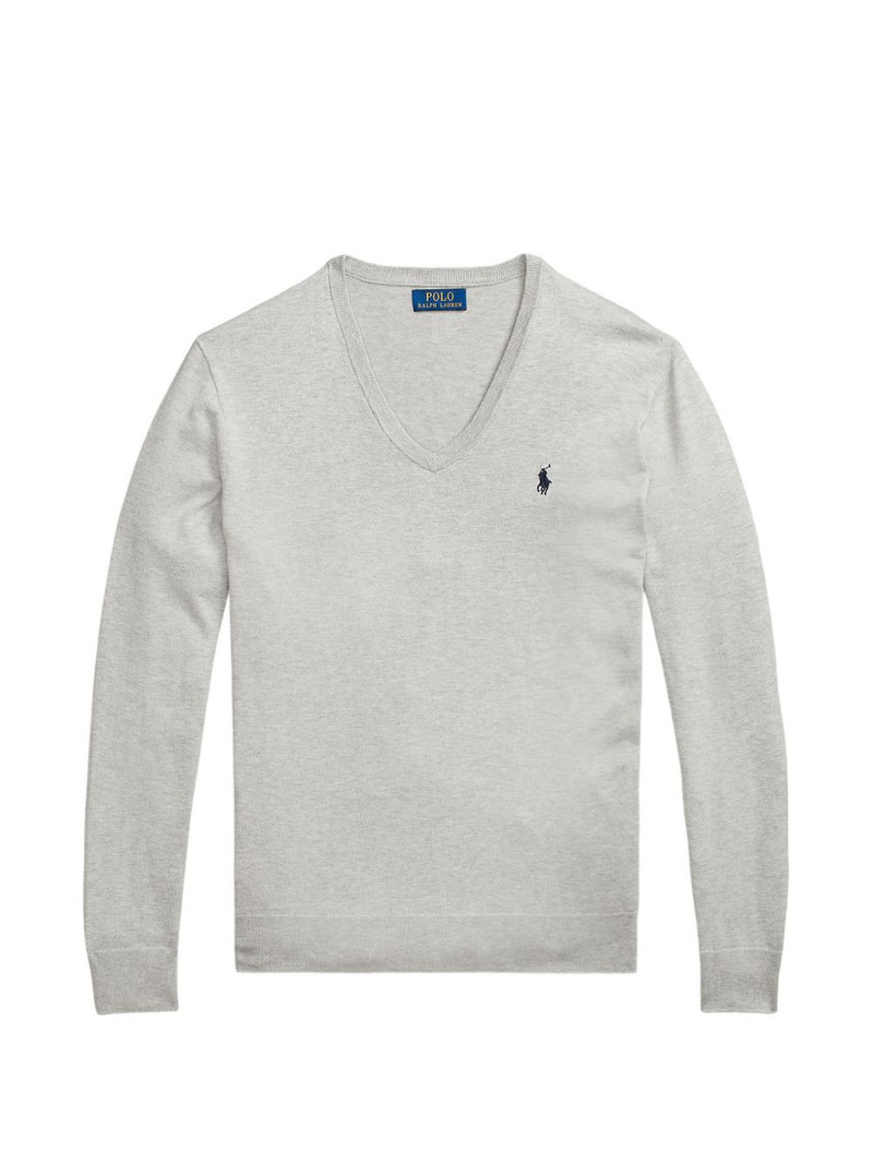 V-neck logo-embroidered sweater 1