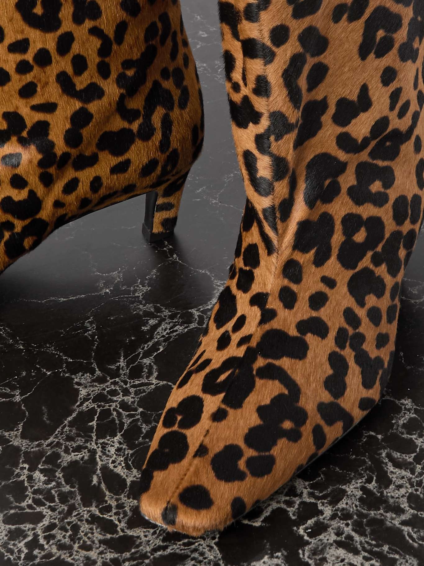 The Wide Shaft leopard-print calf hair knee boots - 4