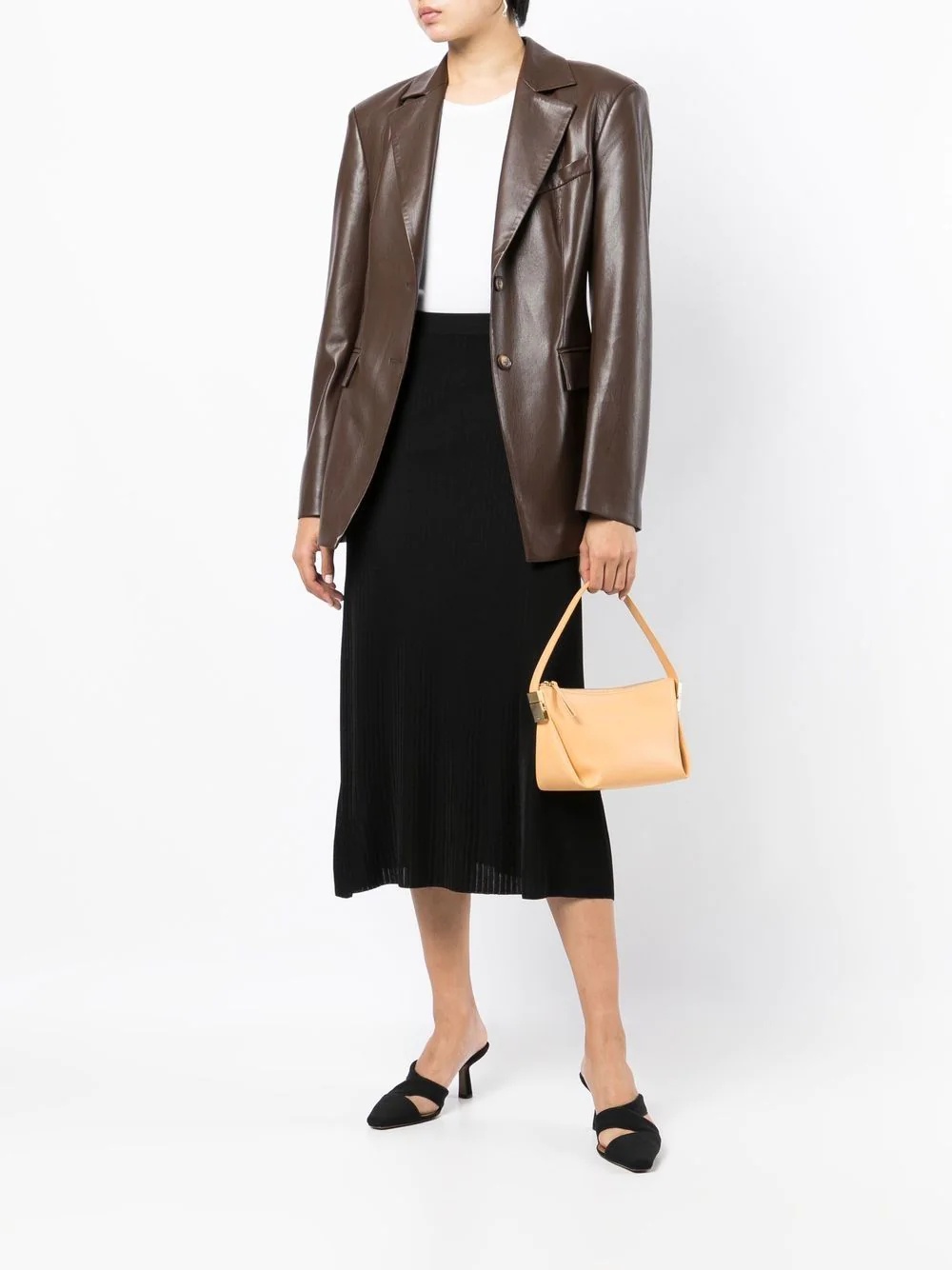 ribbed-knit A-line skirt - 2