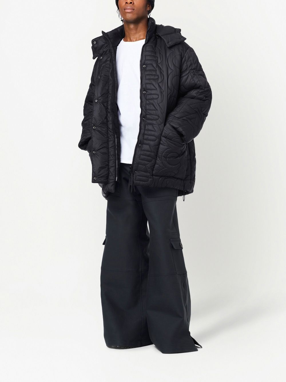 monogram-pattern quilted puffer jacket - 2