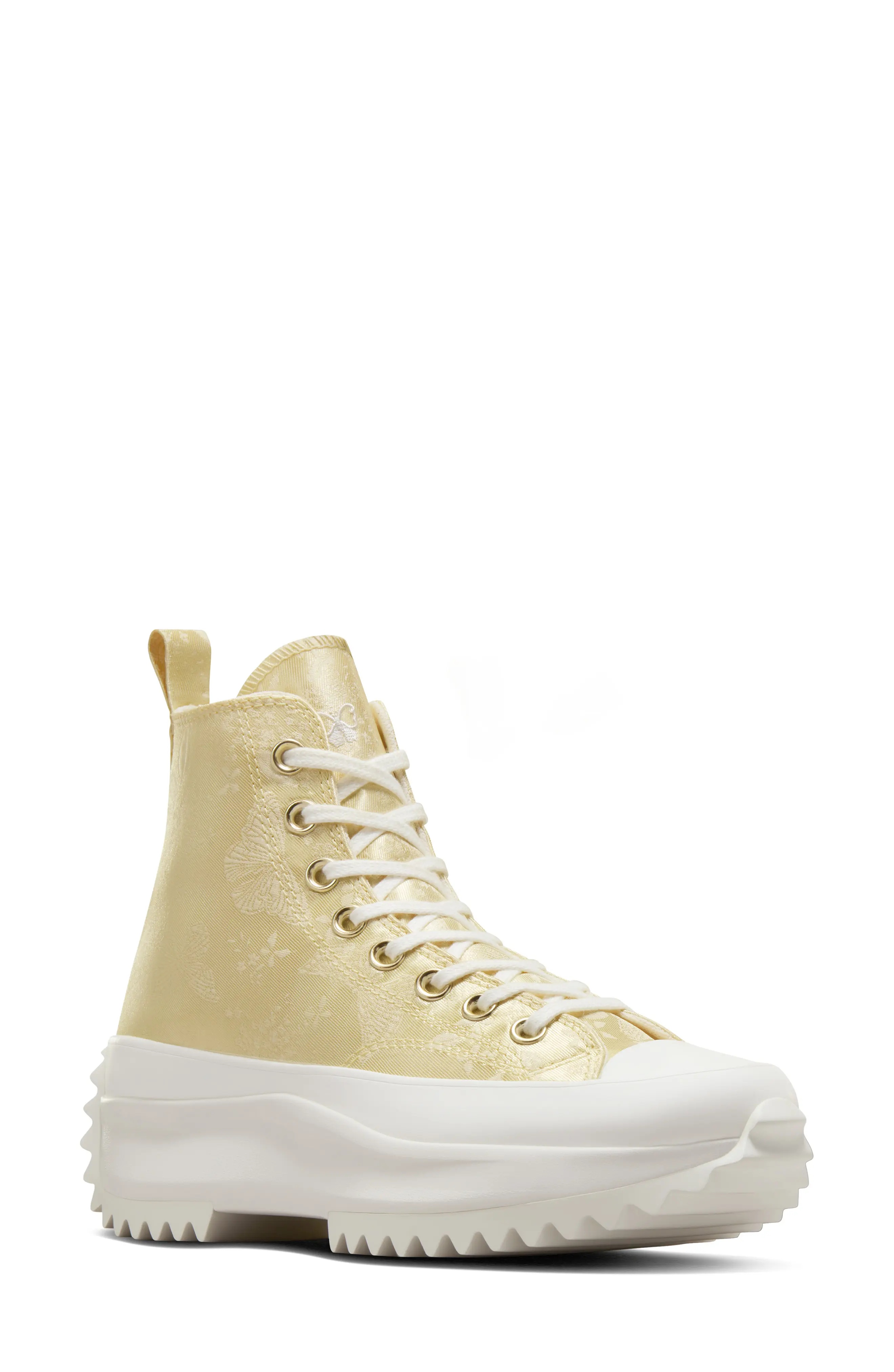 Chuck Taylor All Star Run Star Hike High Top Platform Sneaker in Lemon Drop/White/Egret - 1