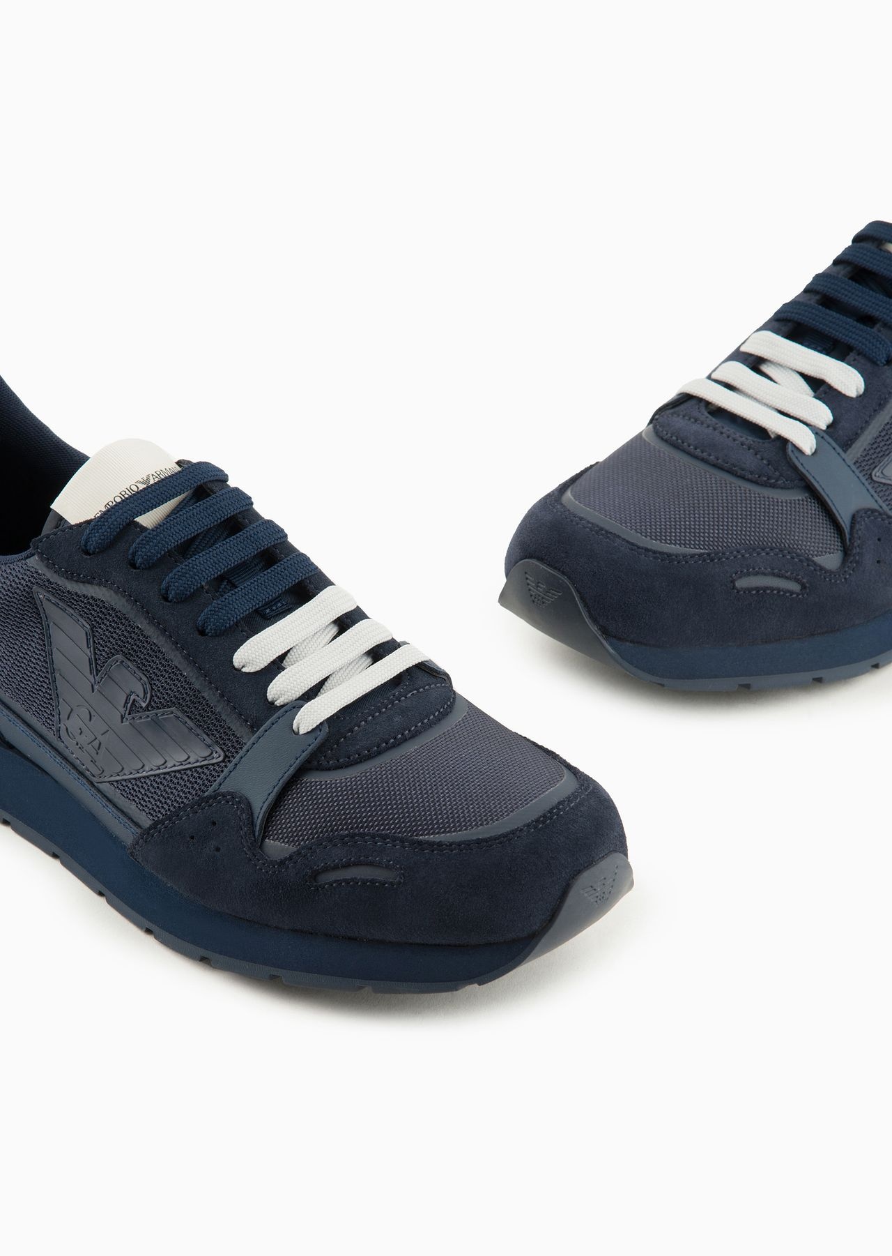 Mesh sneakers with suede details and eagle patch - 9
