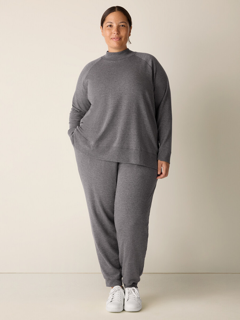 Cozy Brushed Terry Hug Mock Neck Top 6