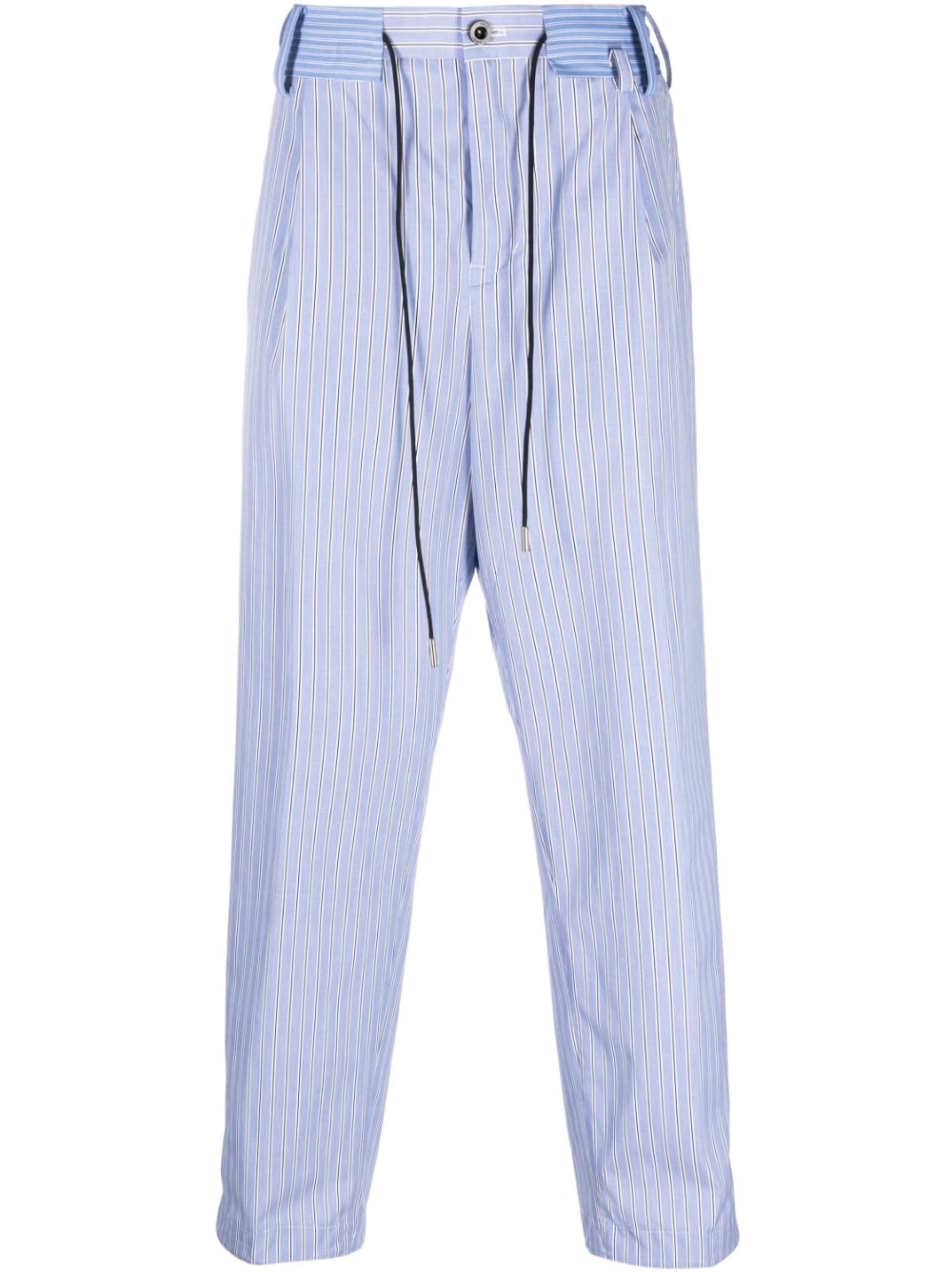 stripe-print straight trousers - 1