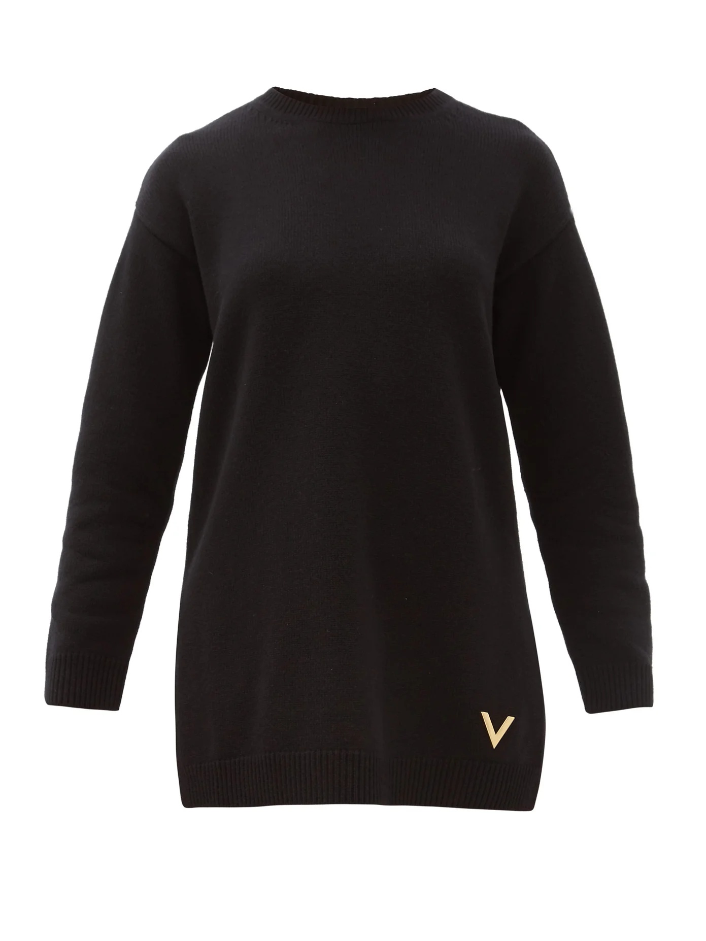 V-logo cashmere sweater - 1