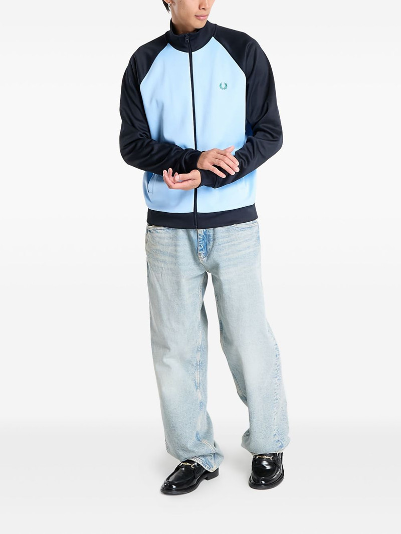 Fred Perry contrast sleeve track sweater outlook