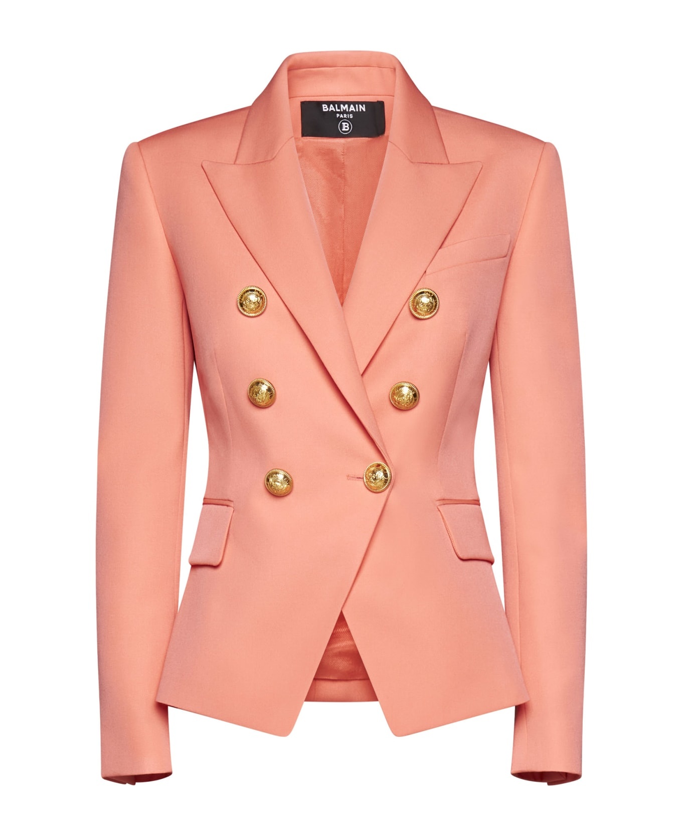 Double Breast Blazer Jacket With Logo Buttons - 1