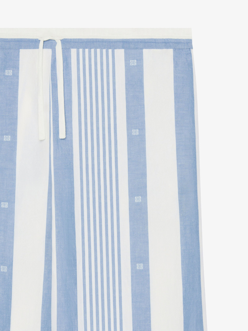 PANTS IN COTTON AND LINEN WITH 4G STRIPES 5