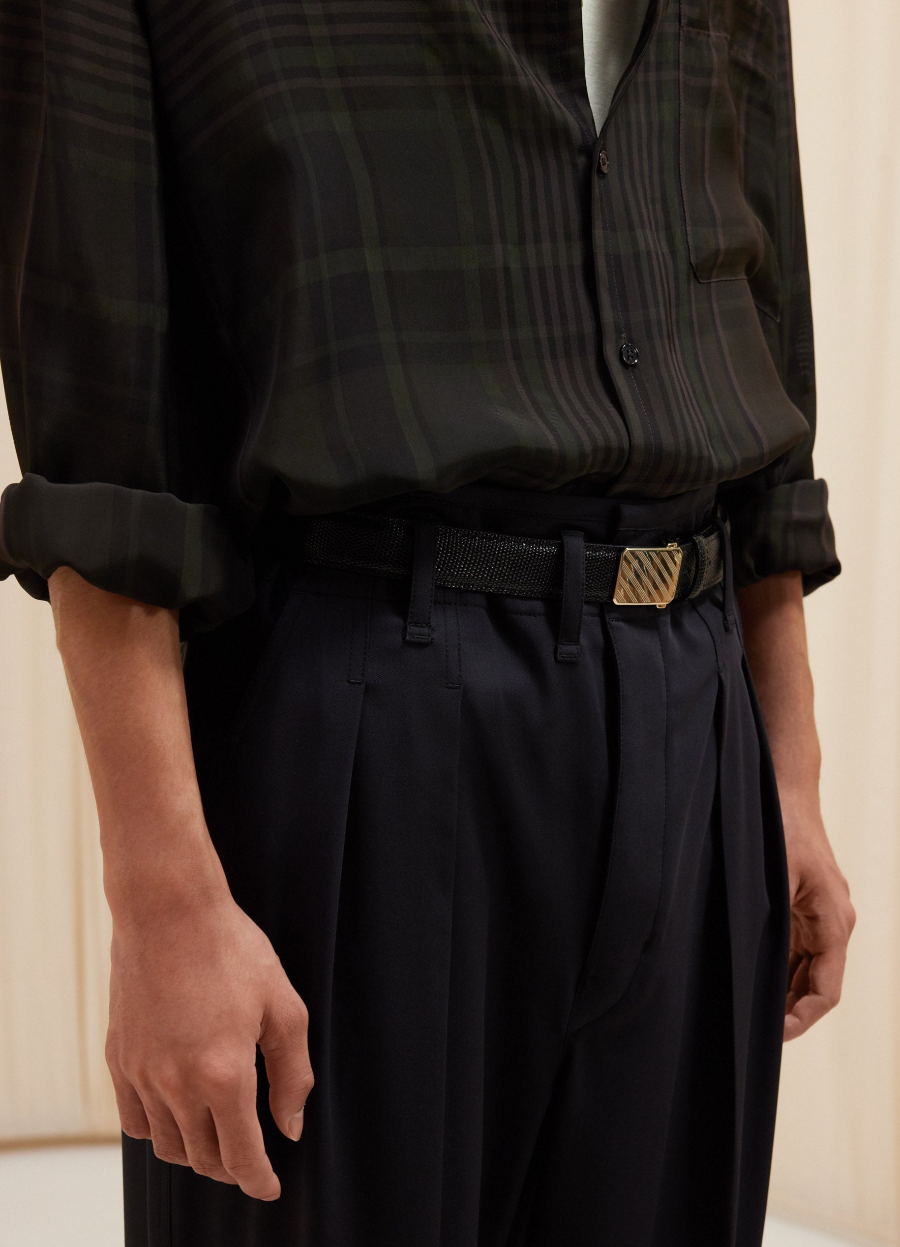 Lemaire Military Belt 30 in Black Curated at Jake and Jones