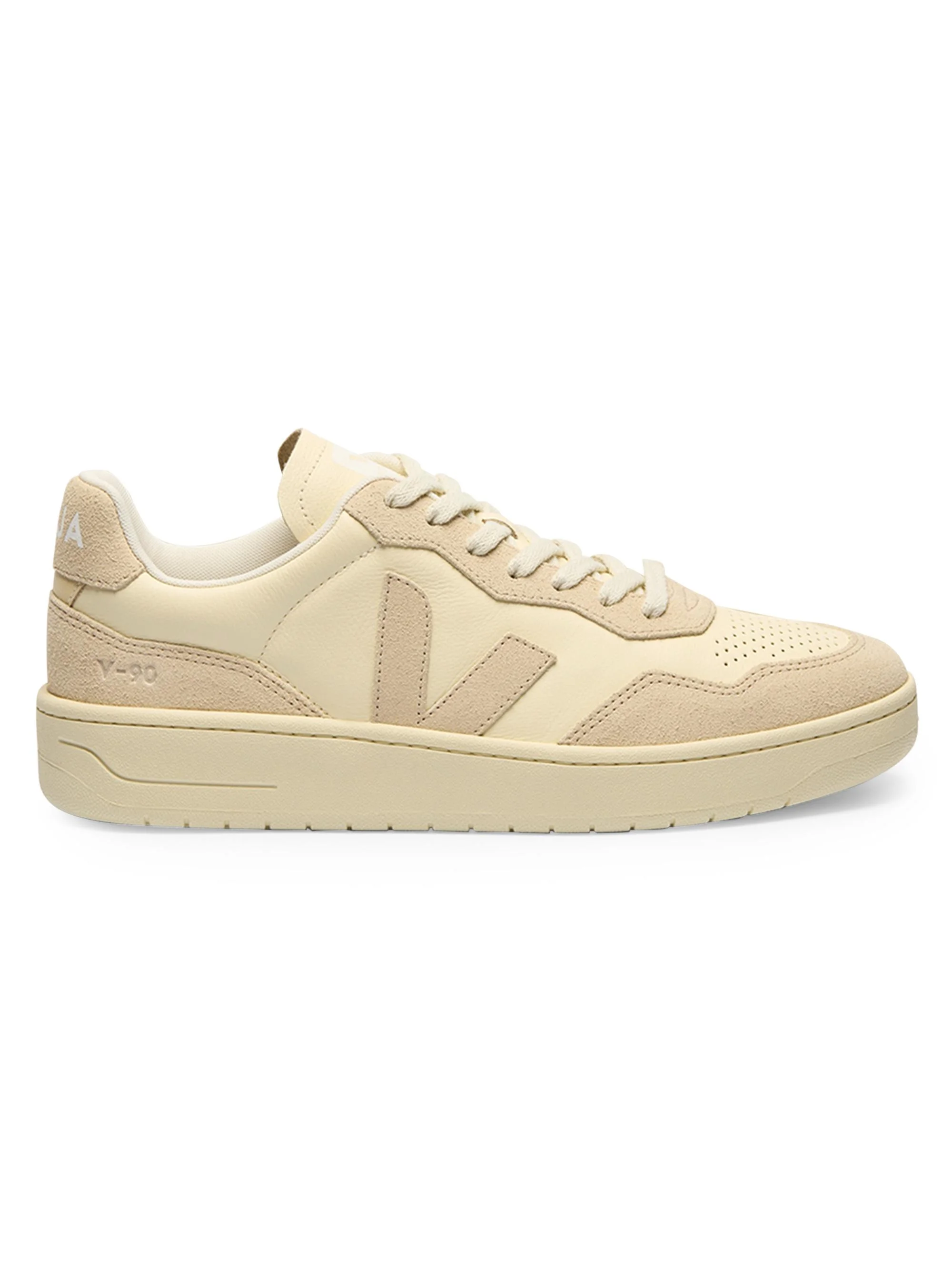 Women's V-90 Leather & Suede Low-Top Sneakers - Eggshell - 1