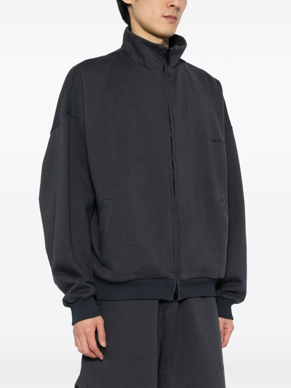cotton fleece bomber jacket - 3