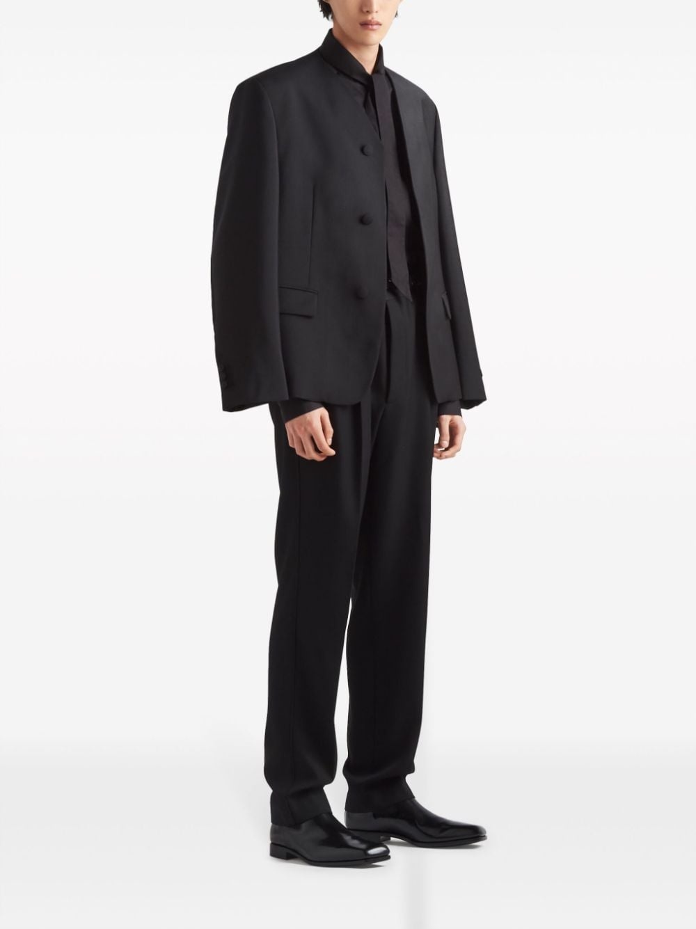triangle-logo wool blazer - 2