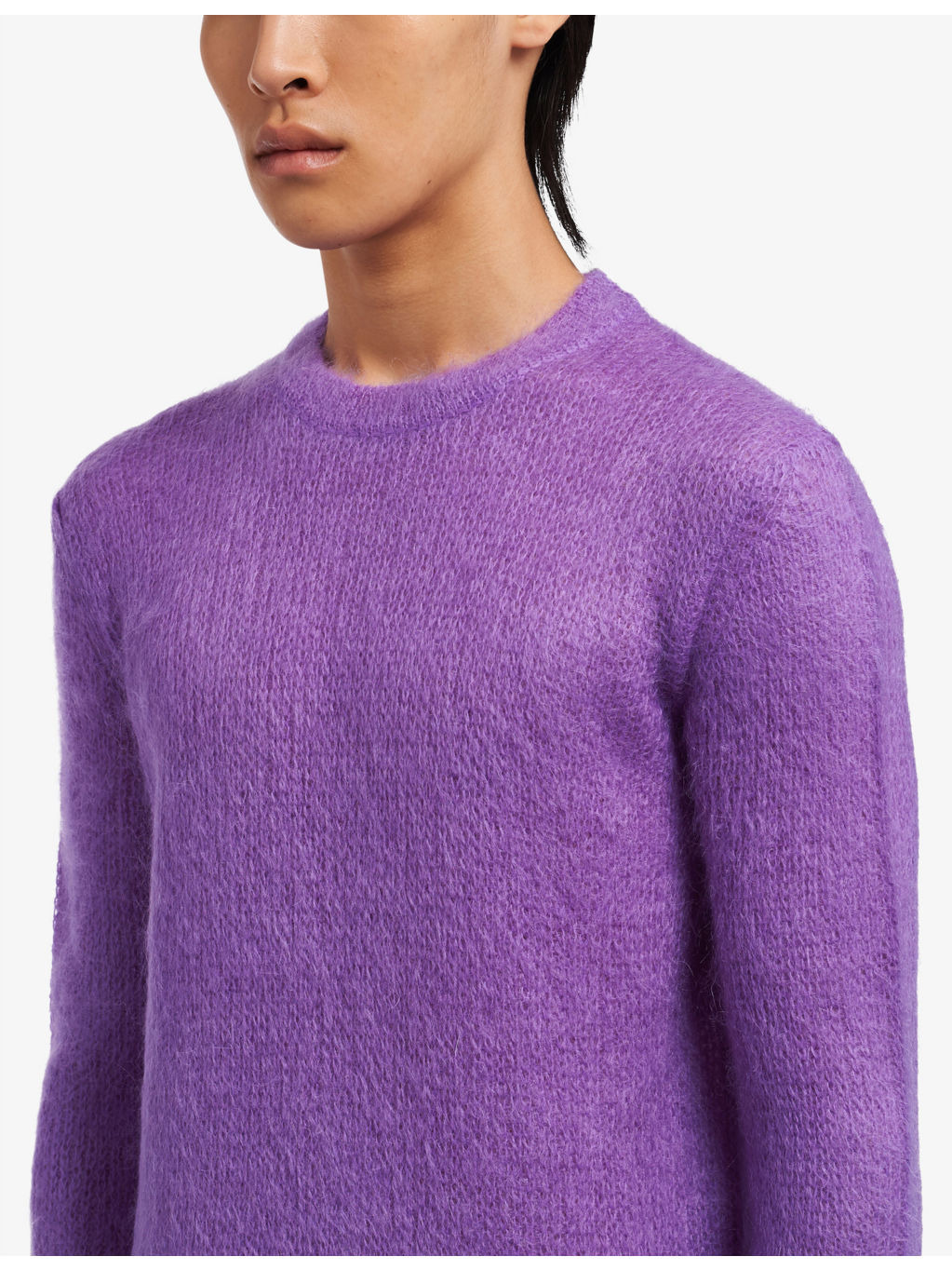 Brand-badge crewneck mohair-blend sweatshirt - 5