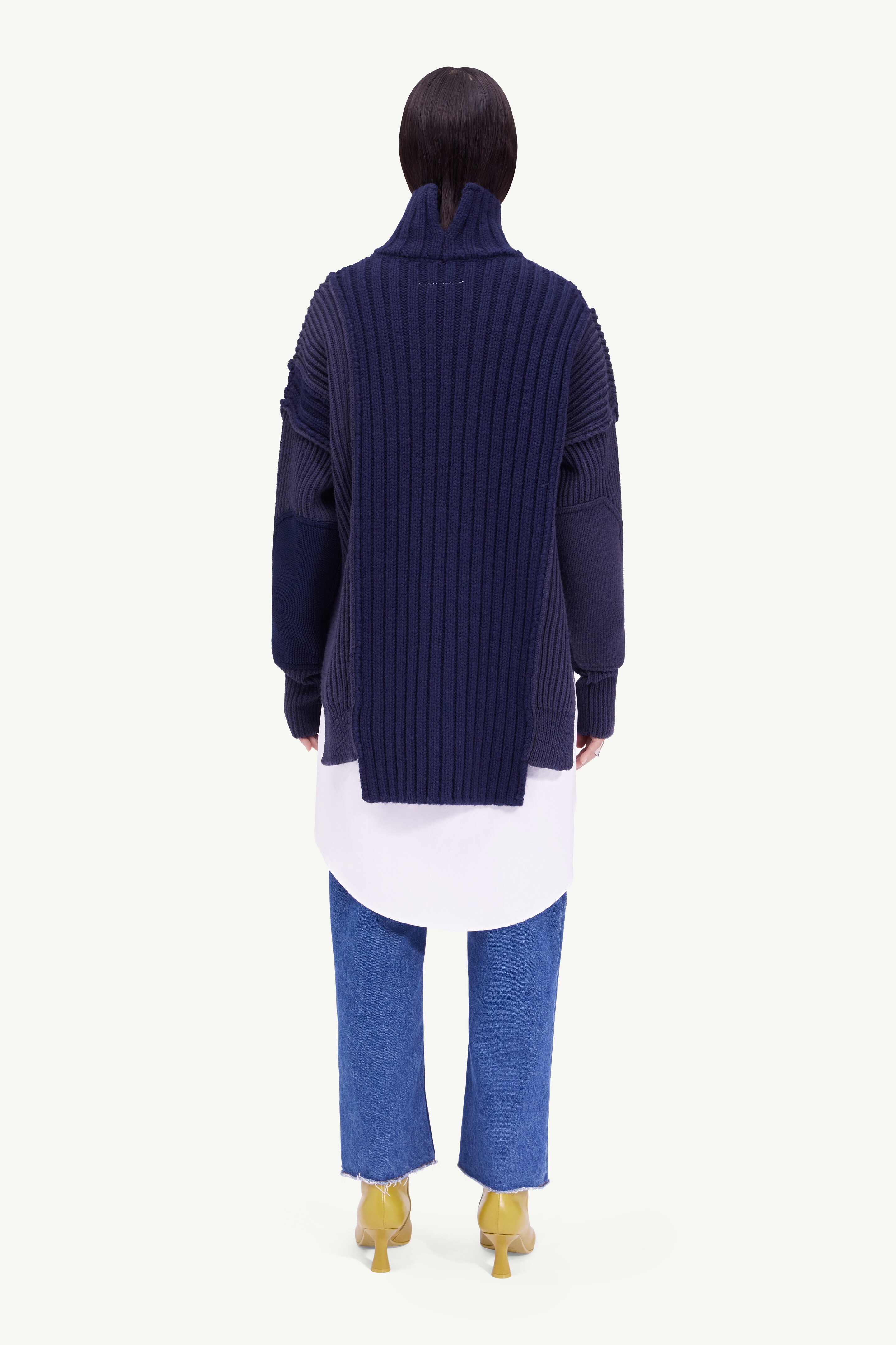 Spliced high-neck sweater - 4