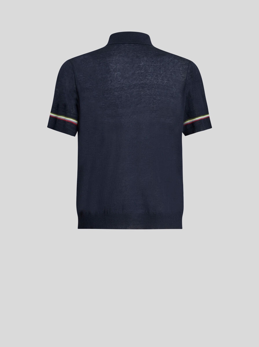 LINEN AND COTTON POLO SHIRT - 4