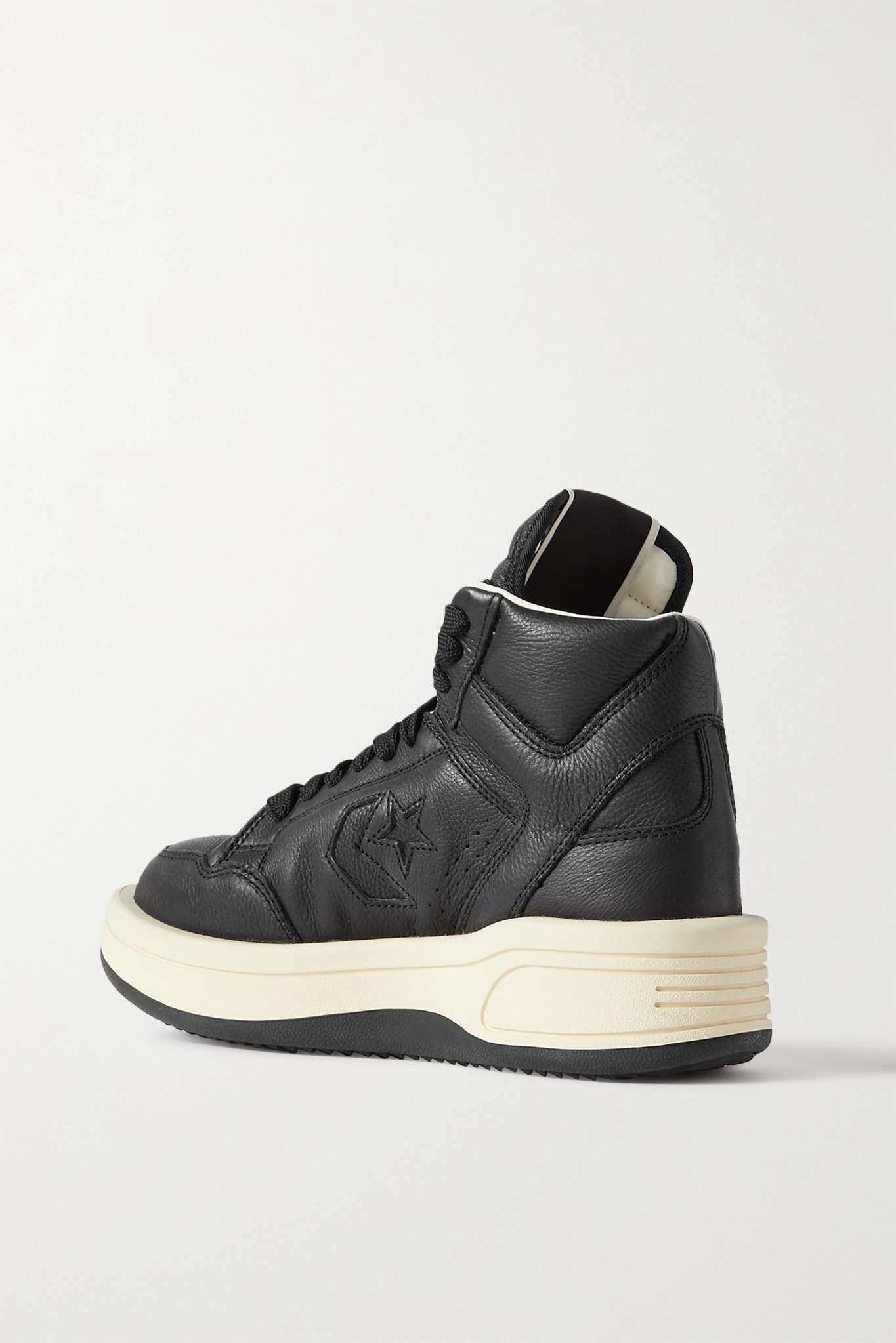 + Converse + DRKSHDW TURBOWPN textured-leather high-top sneakers - 3