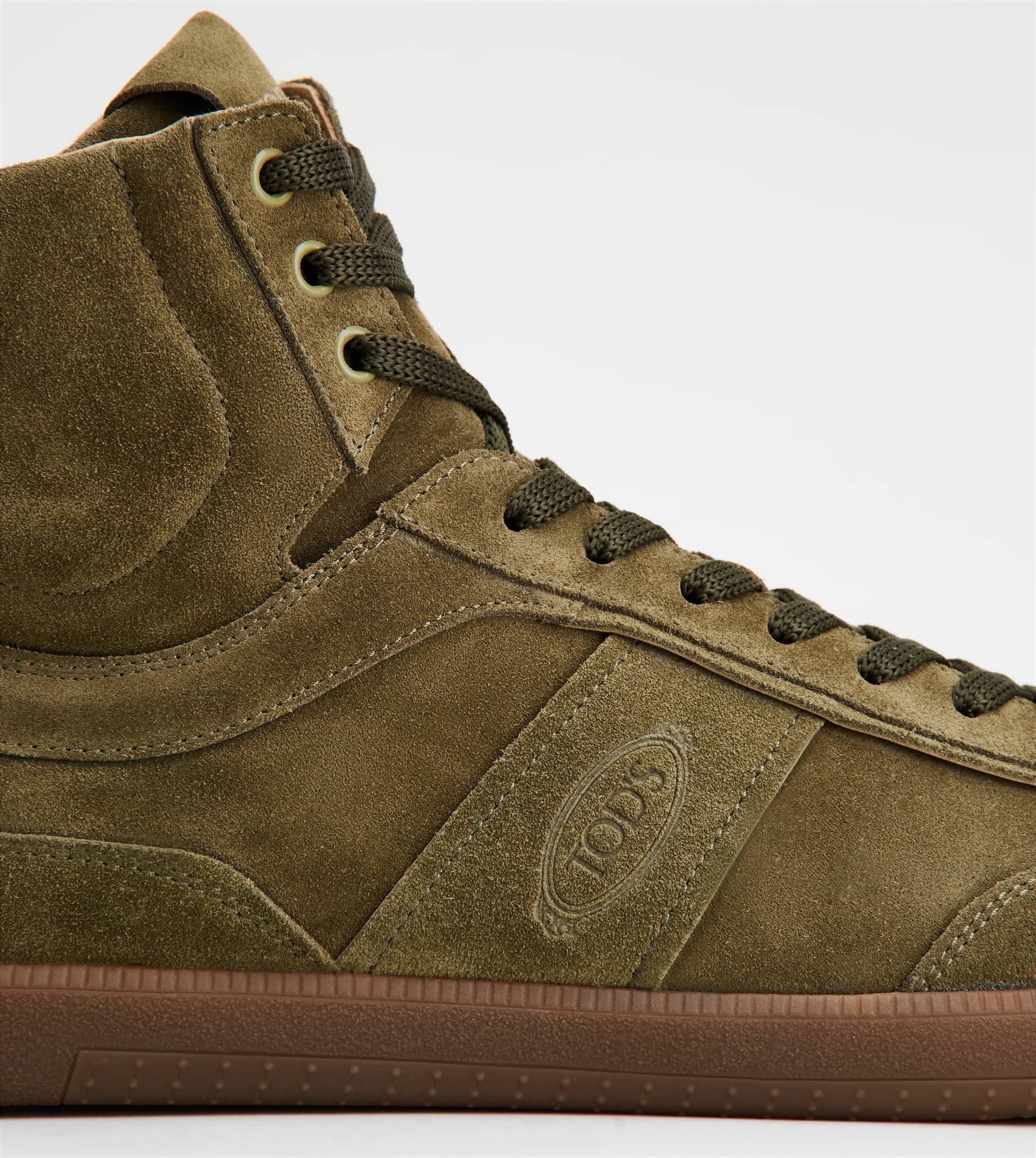 TOD'S TABS SNEAKERS HIGH-TOP IN SUEDE - GREEN - 7