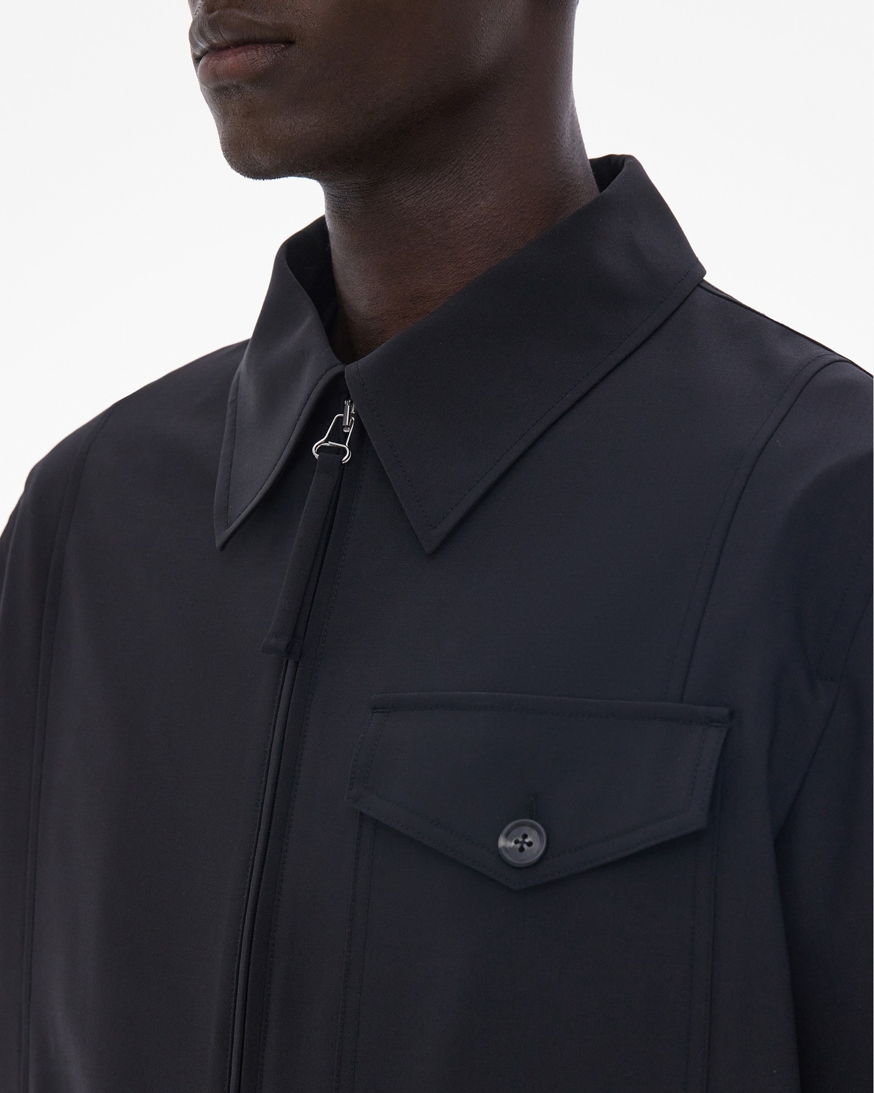 STRETCH WOOL TAILORED ZIP-UP JACKET - 6