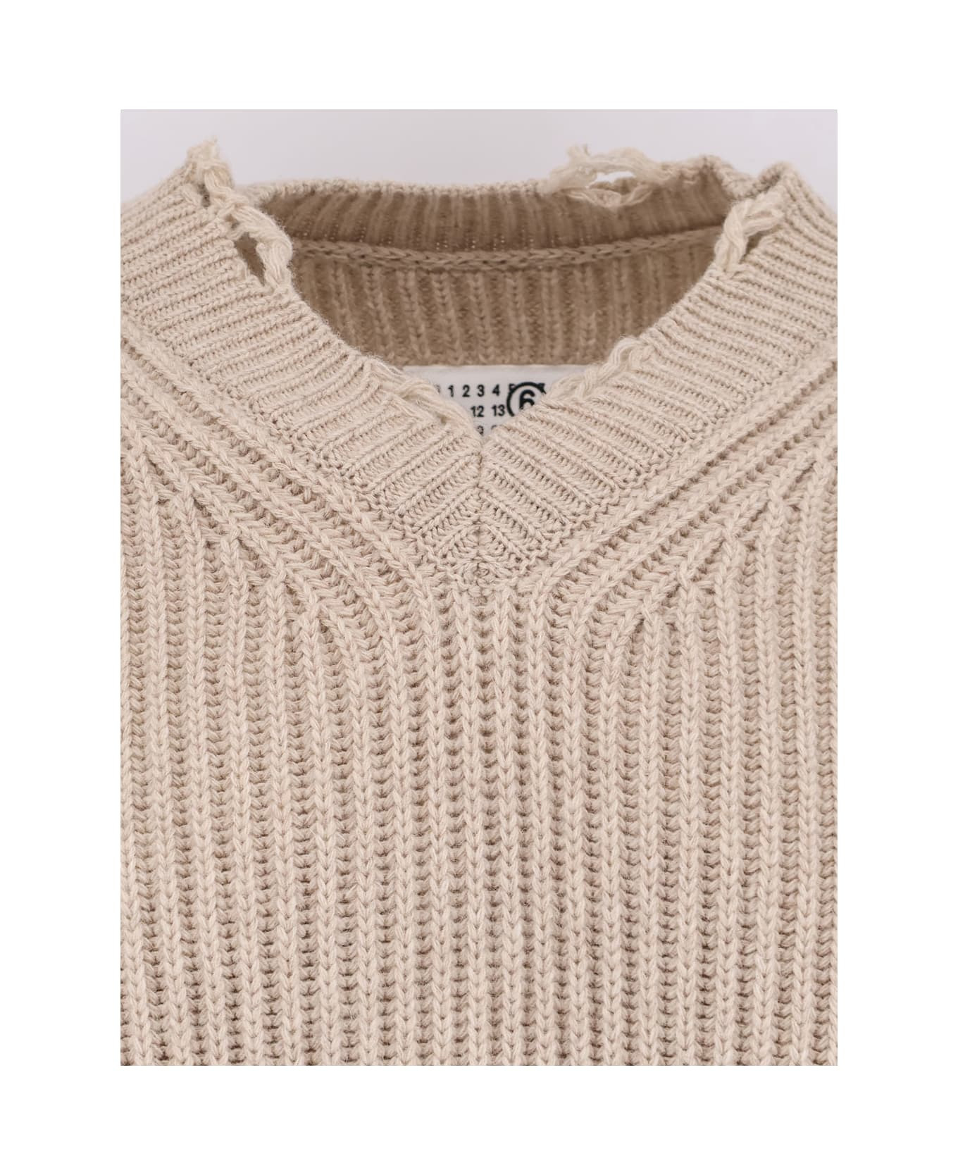 Wool Blend Sweater With Distressed Effect - 3