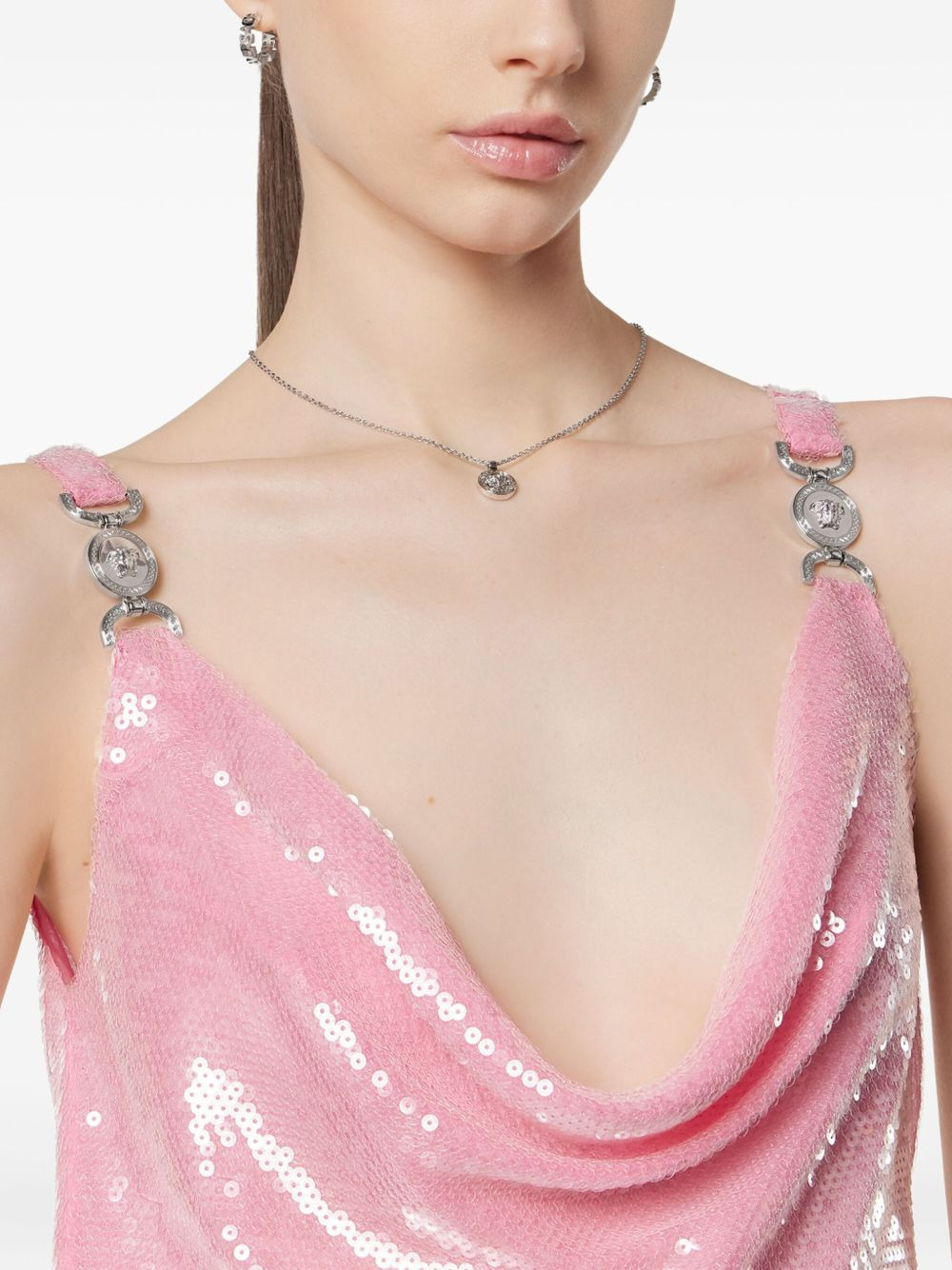 sequinned slip mini dress - 5