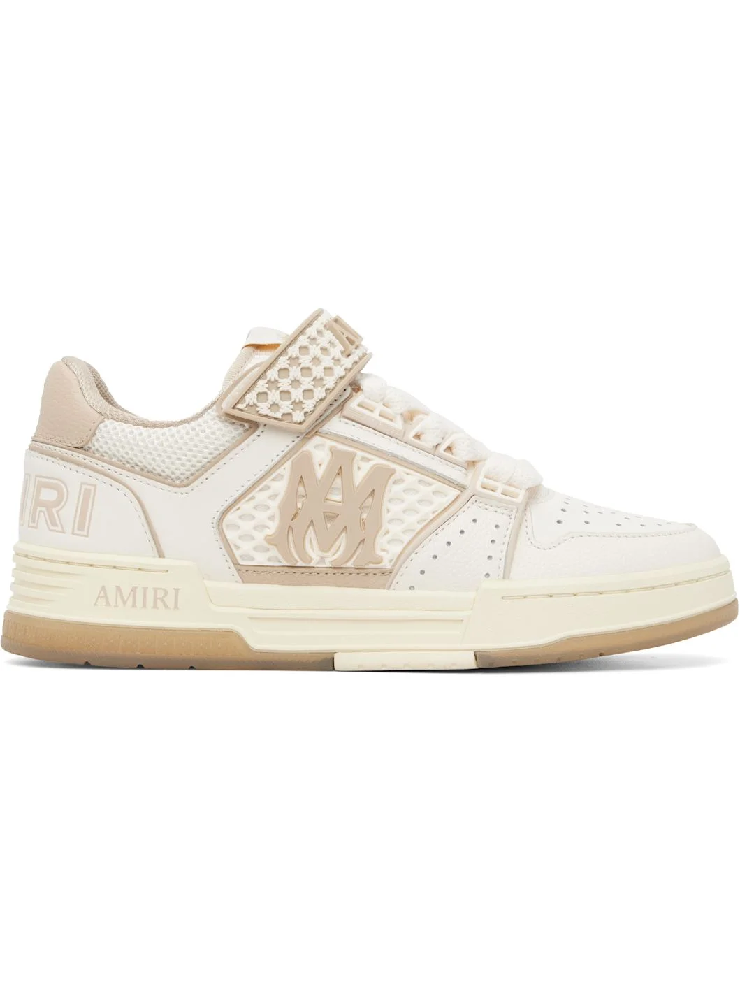 White & Beige MA Skyline Sneakers - 1