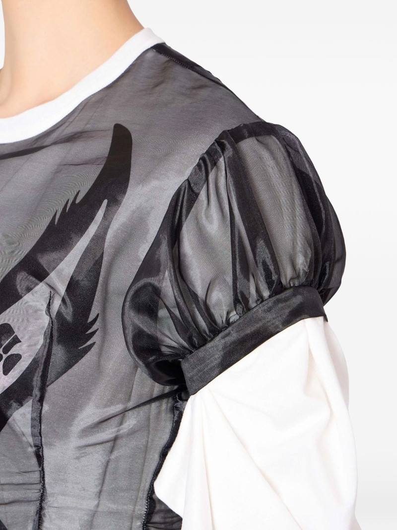 puff-sleeve graphic T-shirt 3