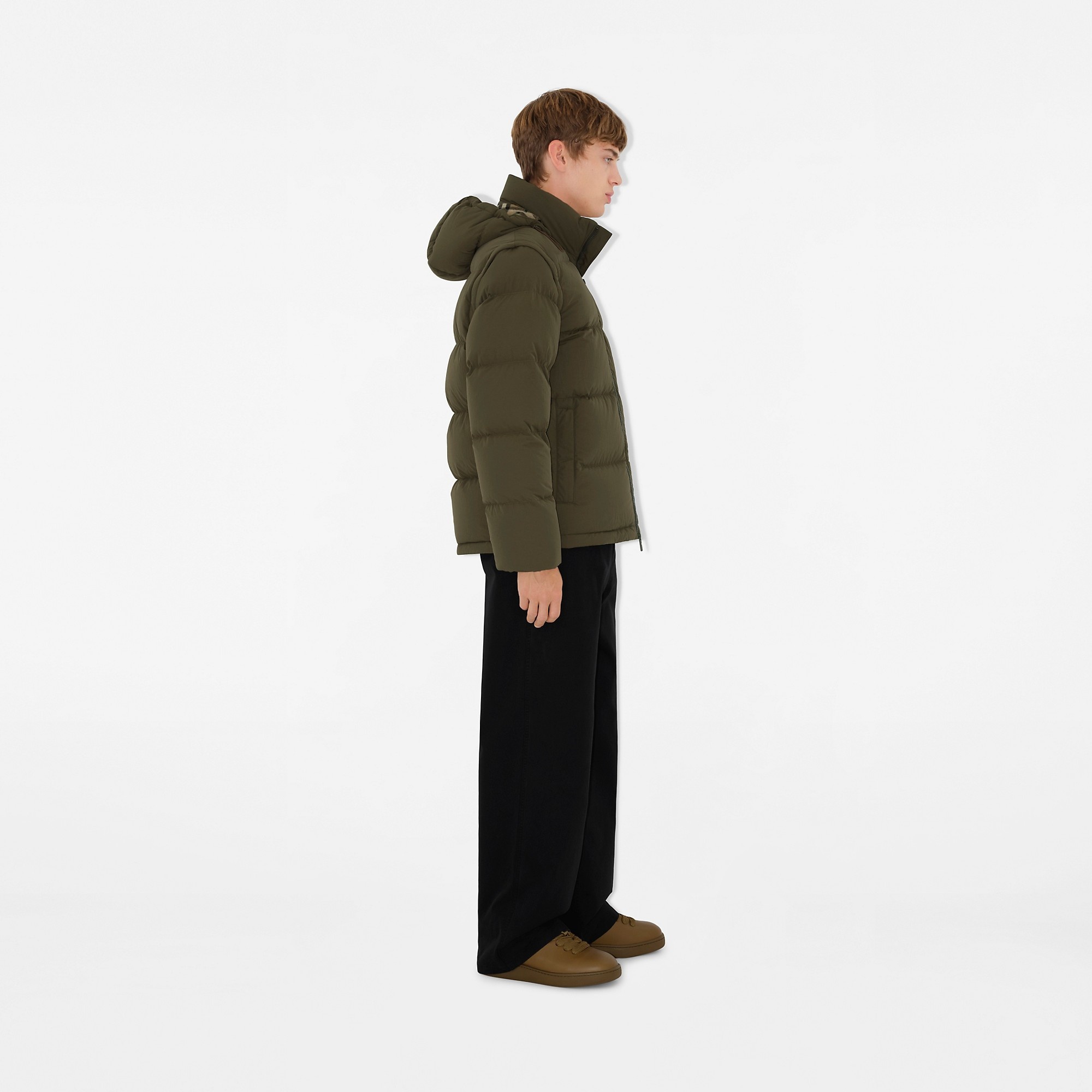 Detachable Sleeve Nylon Puffer Jacket - 3