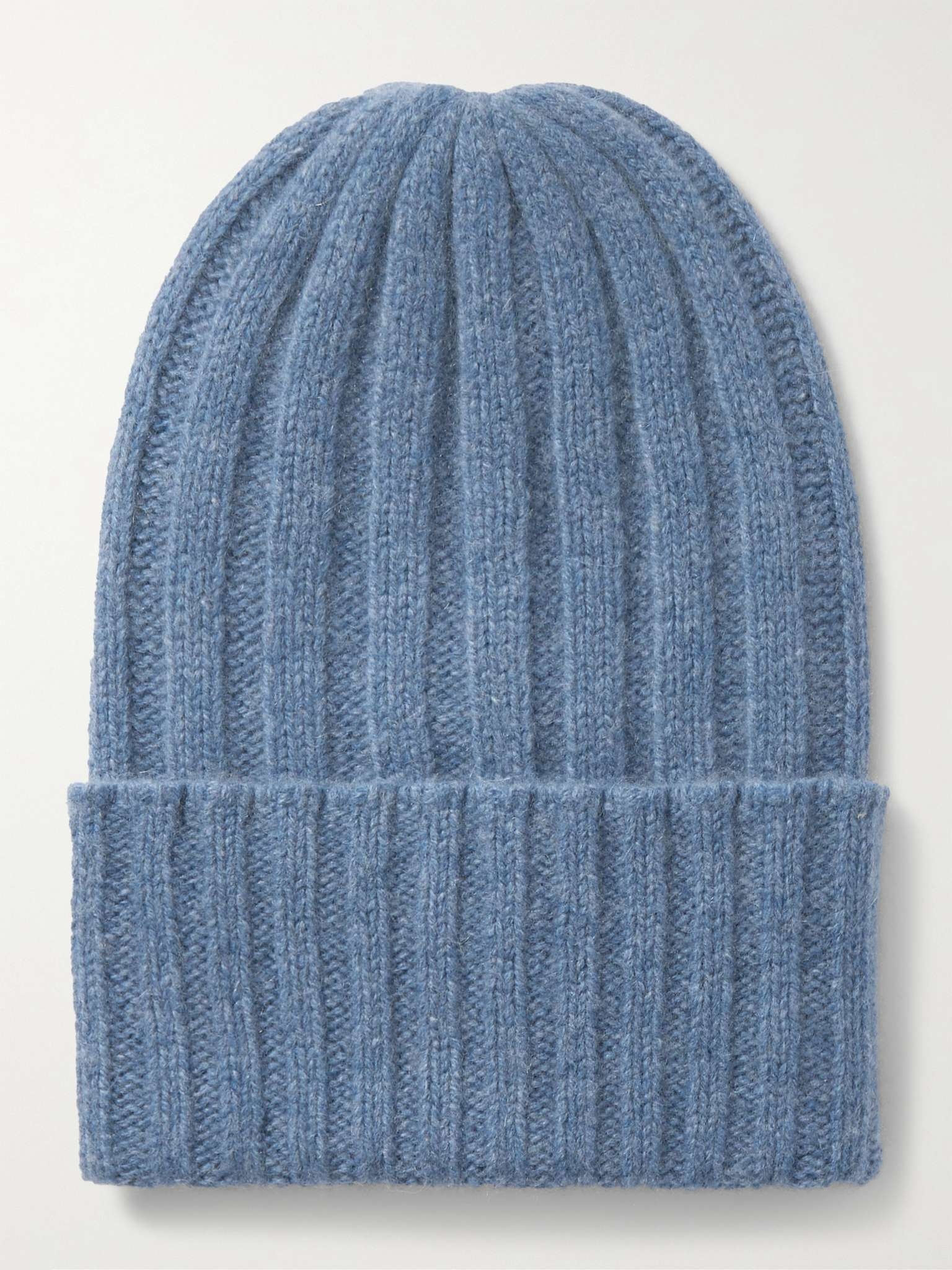 Short Bunny Echo Ribbed Cashmere Beanie - 4