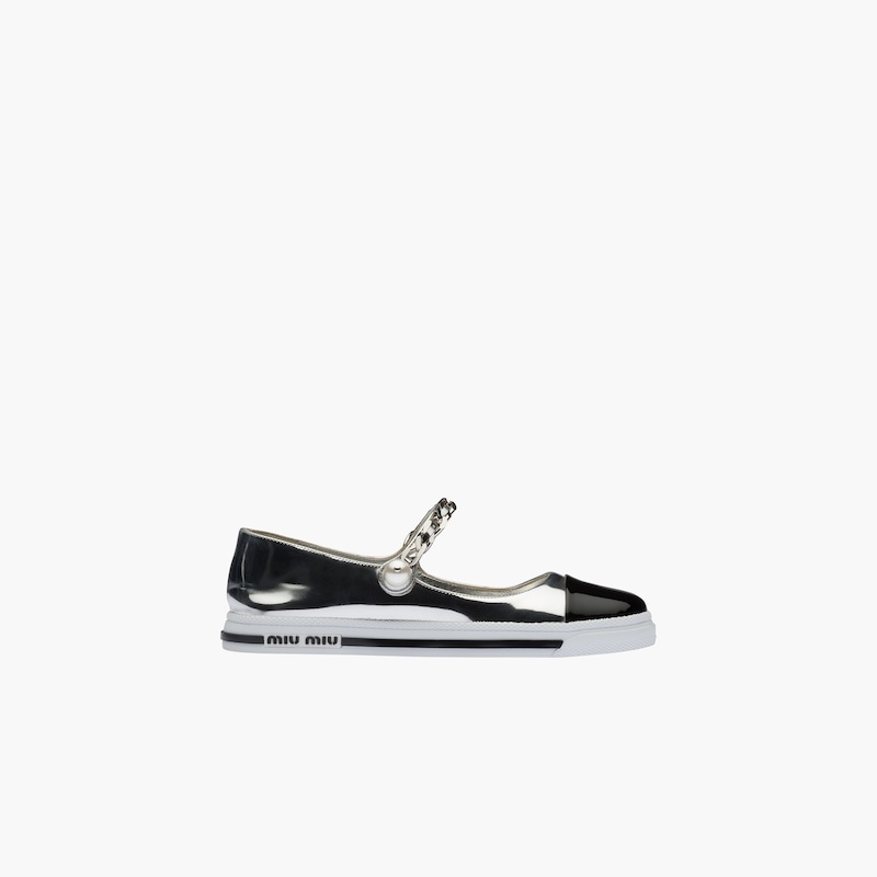 Metallic technical fabric ballerinas - 5