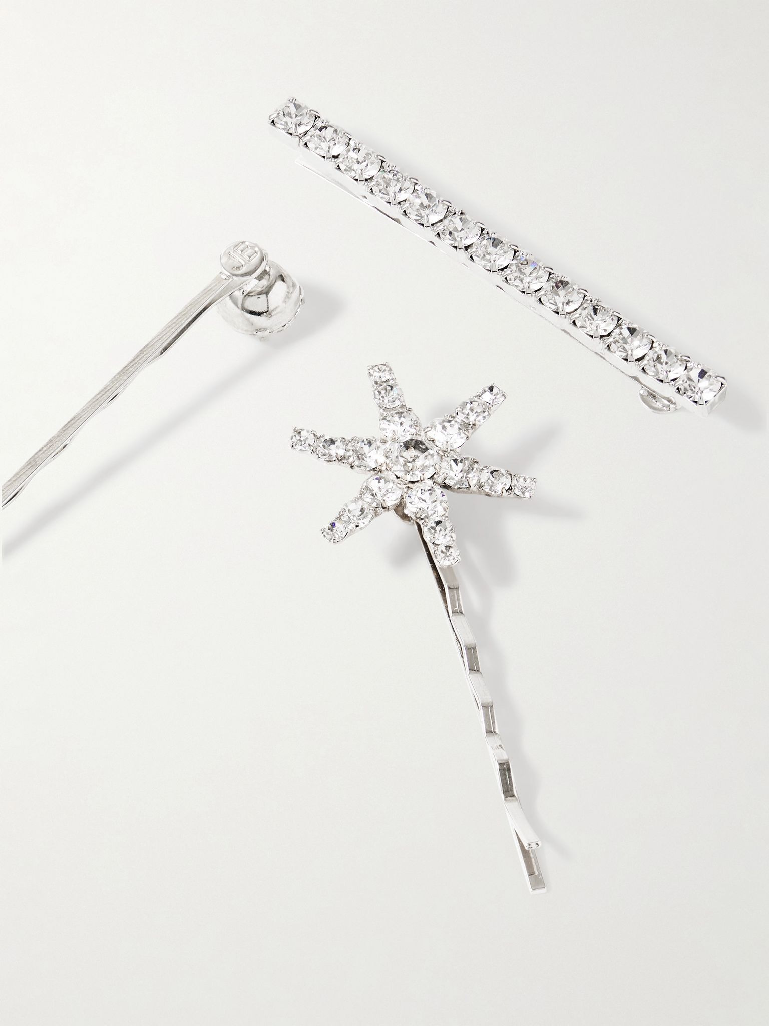 Luzia set of seven silver-tone Swarovski crystal hair slides Silver - 3